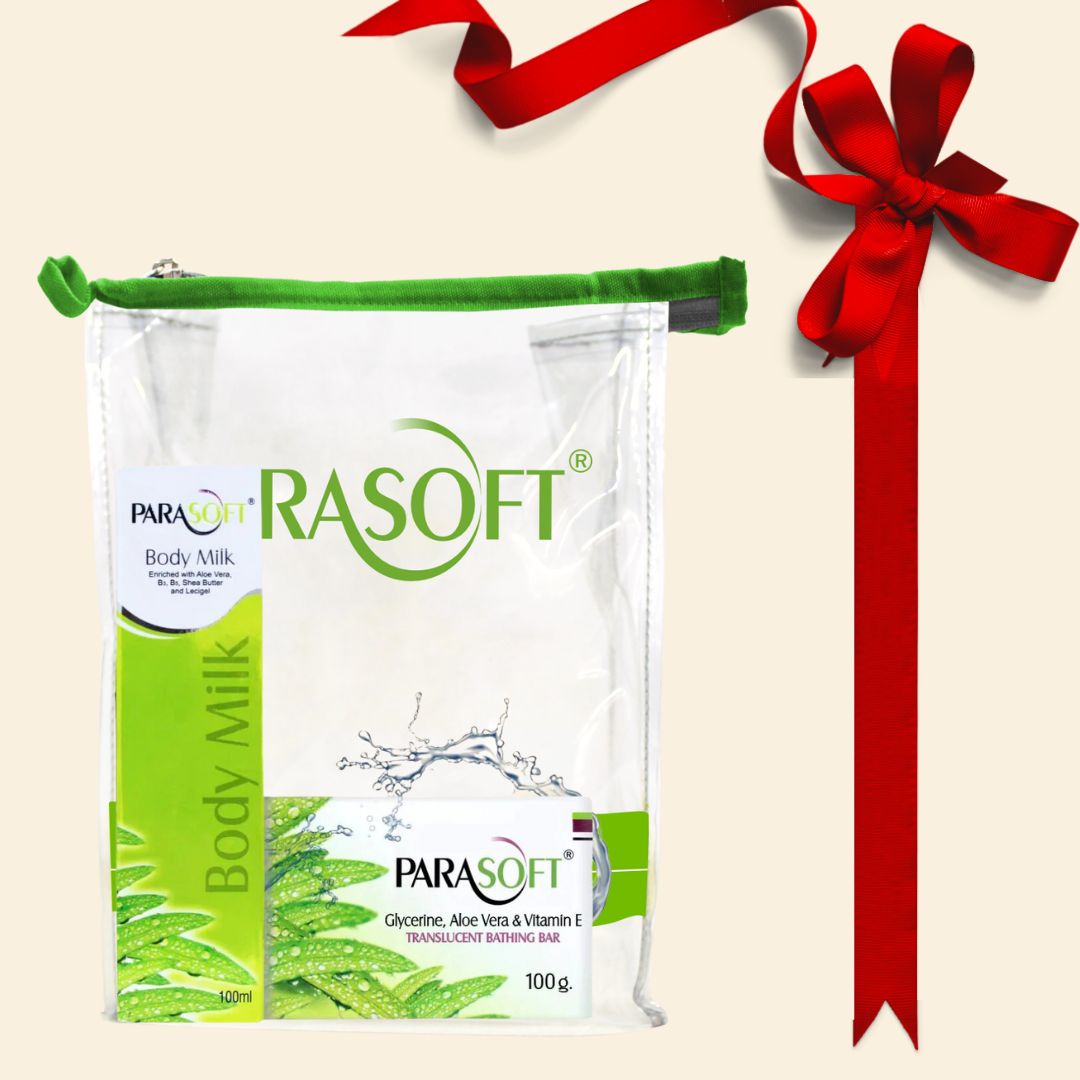 shoprythmindia Dry Skin Care Combo Parasoft Body Milk & Soap Gift Combo Kit