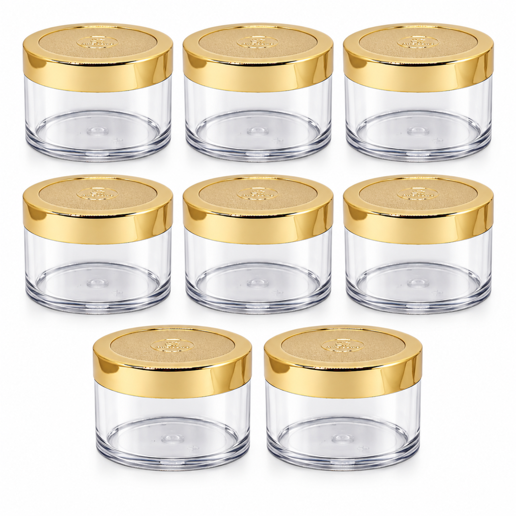 Empty Transparent San Jars with Golden Cap 15g