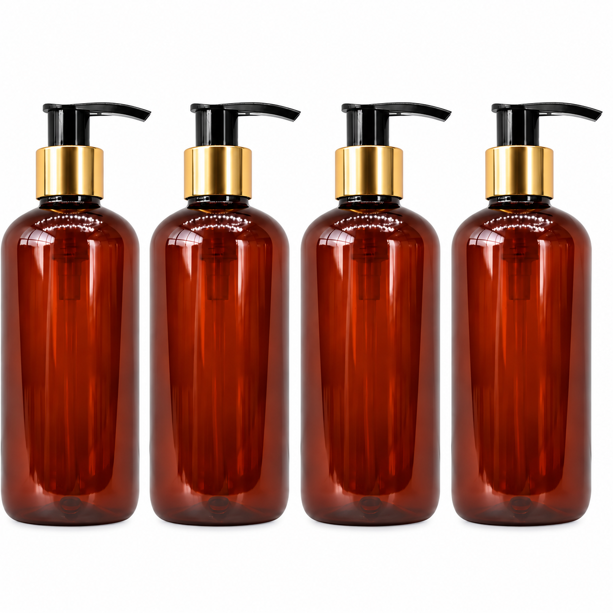 PET golden cap pump bottle 300ml