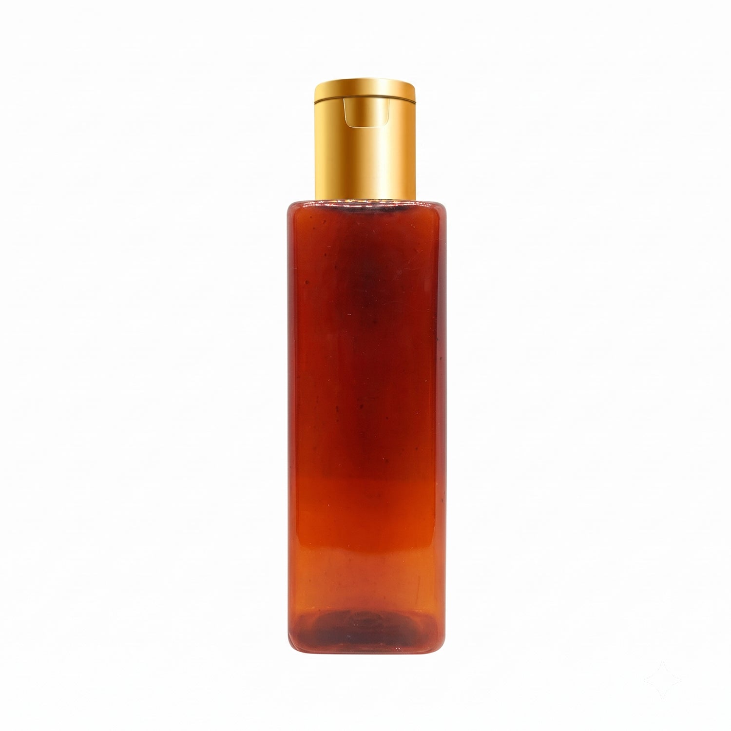 Empty Amber Square PET Bottle with Disc Flip 200ML