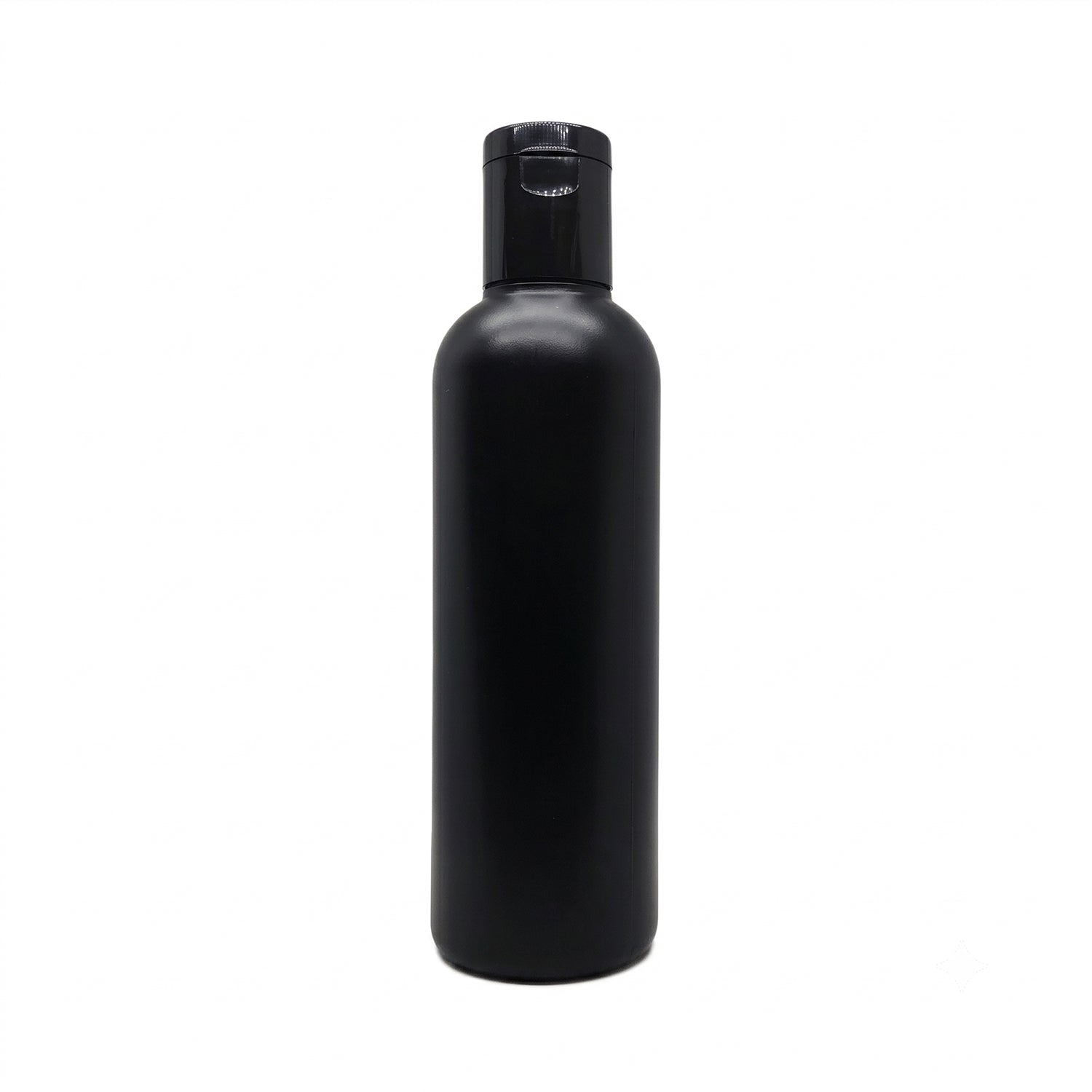 Empty Black HDPE Bottle with Disc Flip Top Cap Refillable Reusable 200ml(Pack of 6)