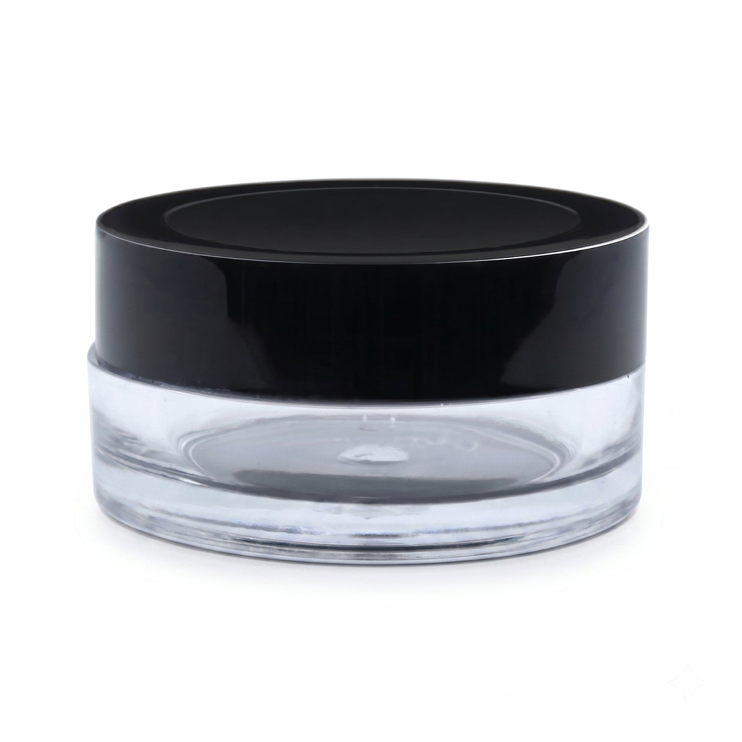 Empty Transparent Acrylic San Jars with Black Cap