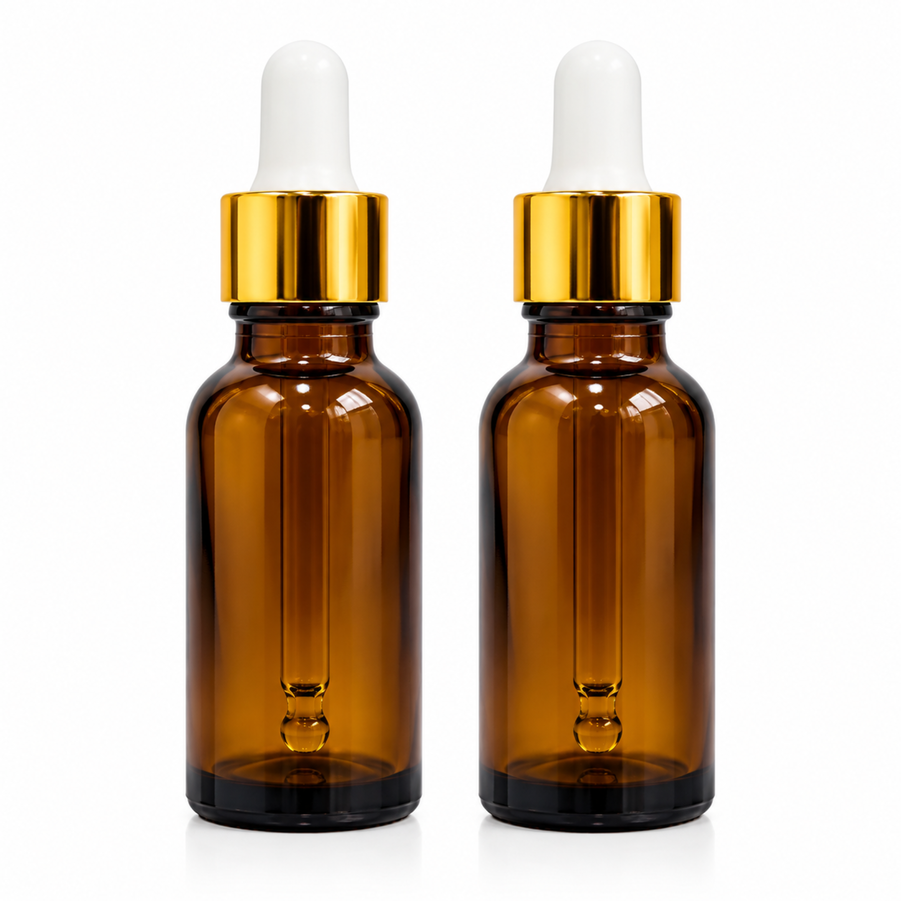Glass Amber bottle with golden dropper & Funnel 18MM 30ML