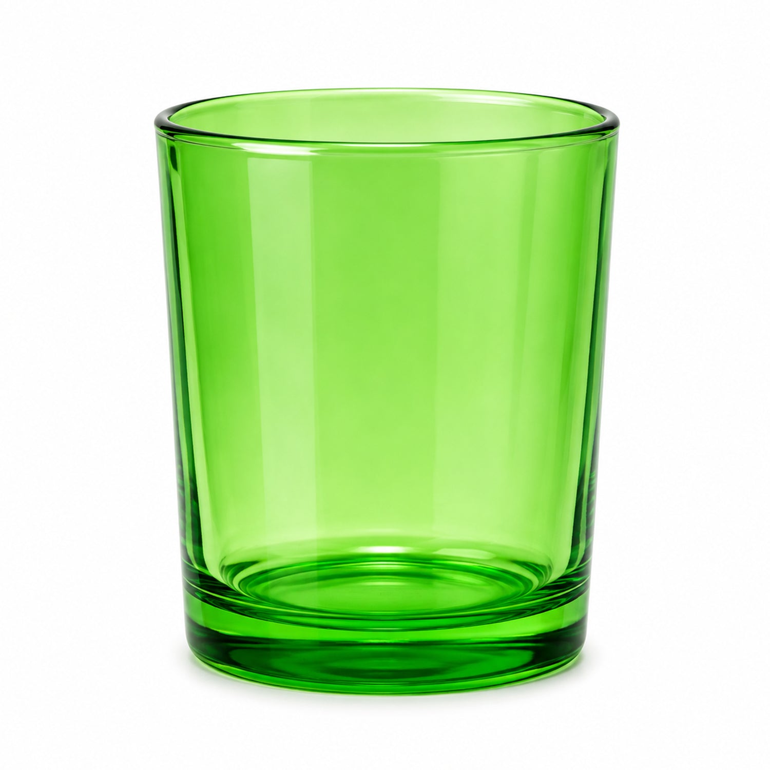 Green glass candle jar