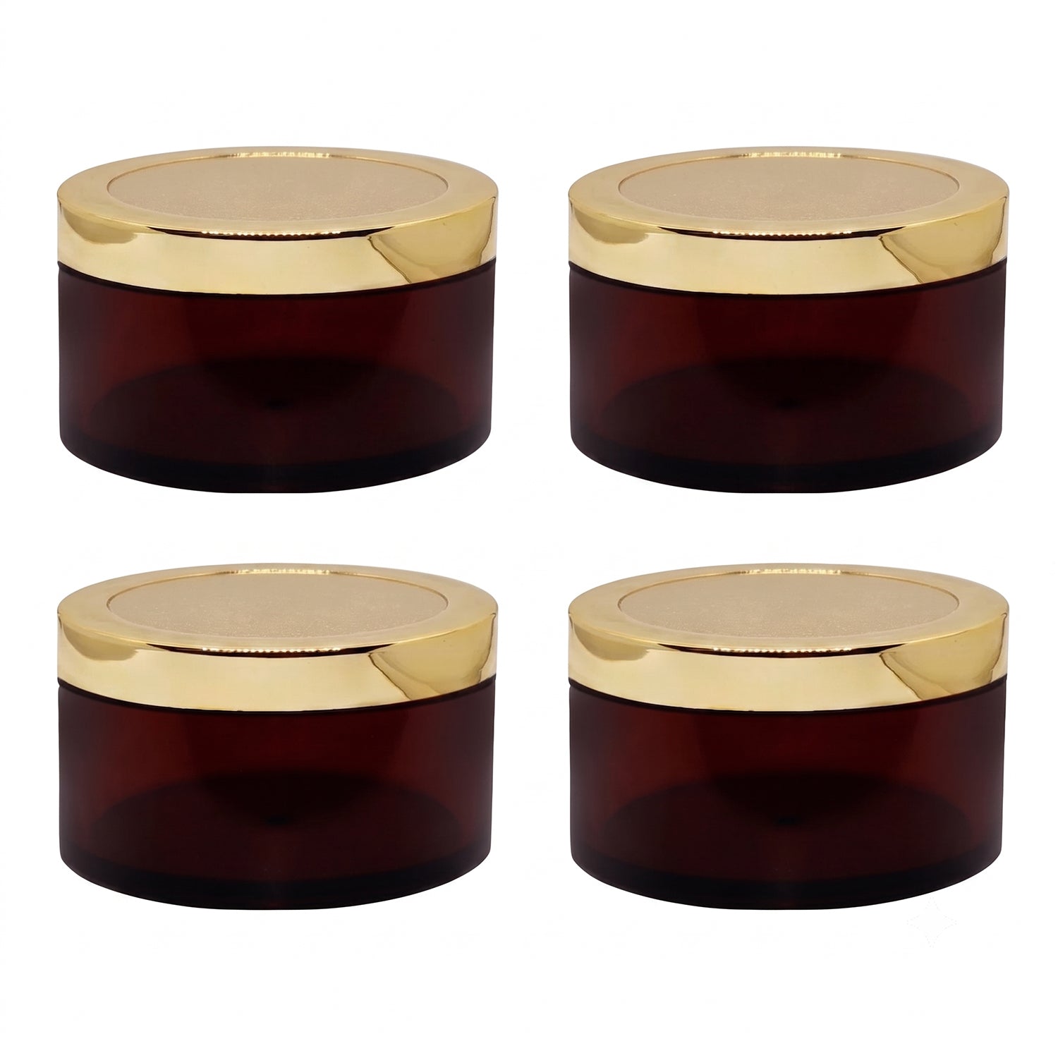 MYOC Amber San Jars with Golden Cap & Inner lid for Creams, Gels, Body Scrub & Butter