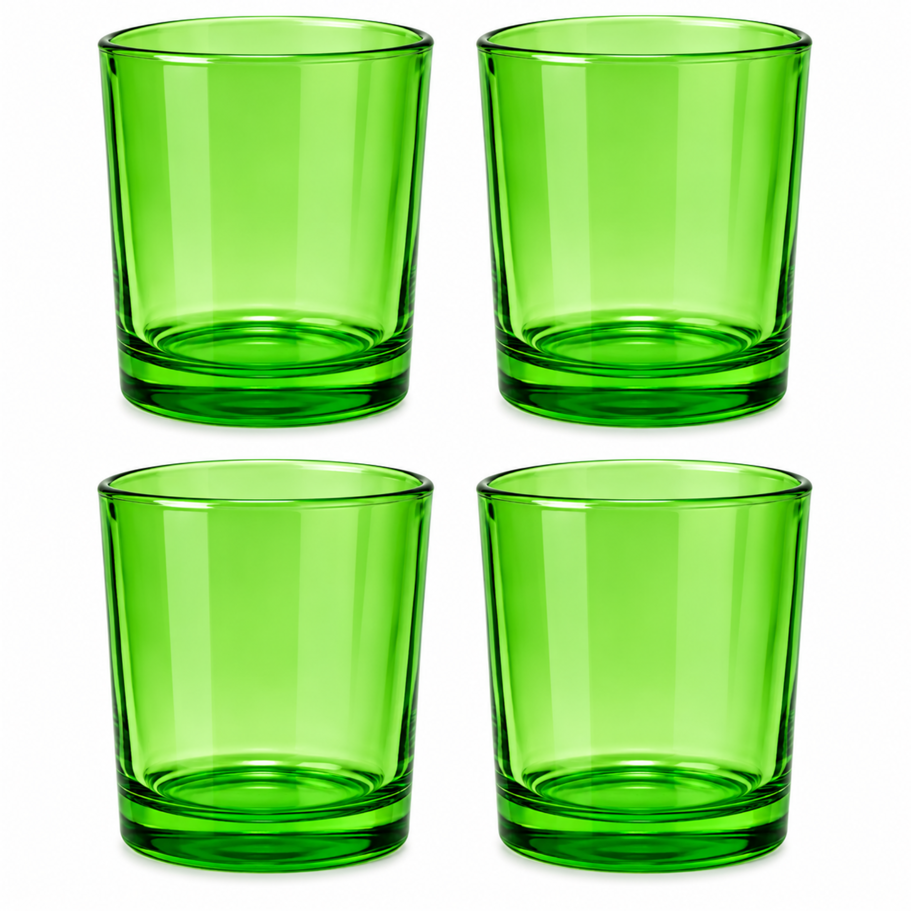 Green glass candle jar