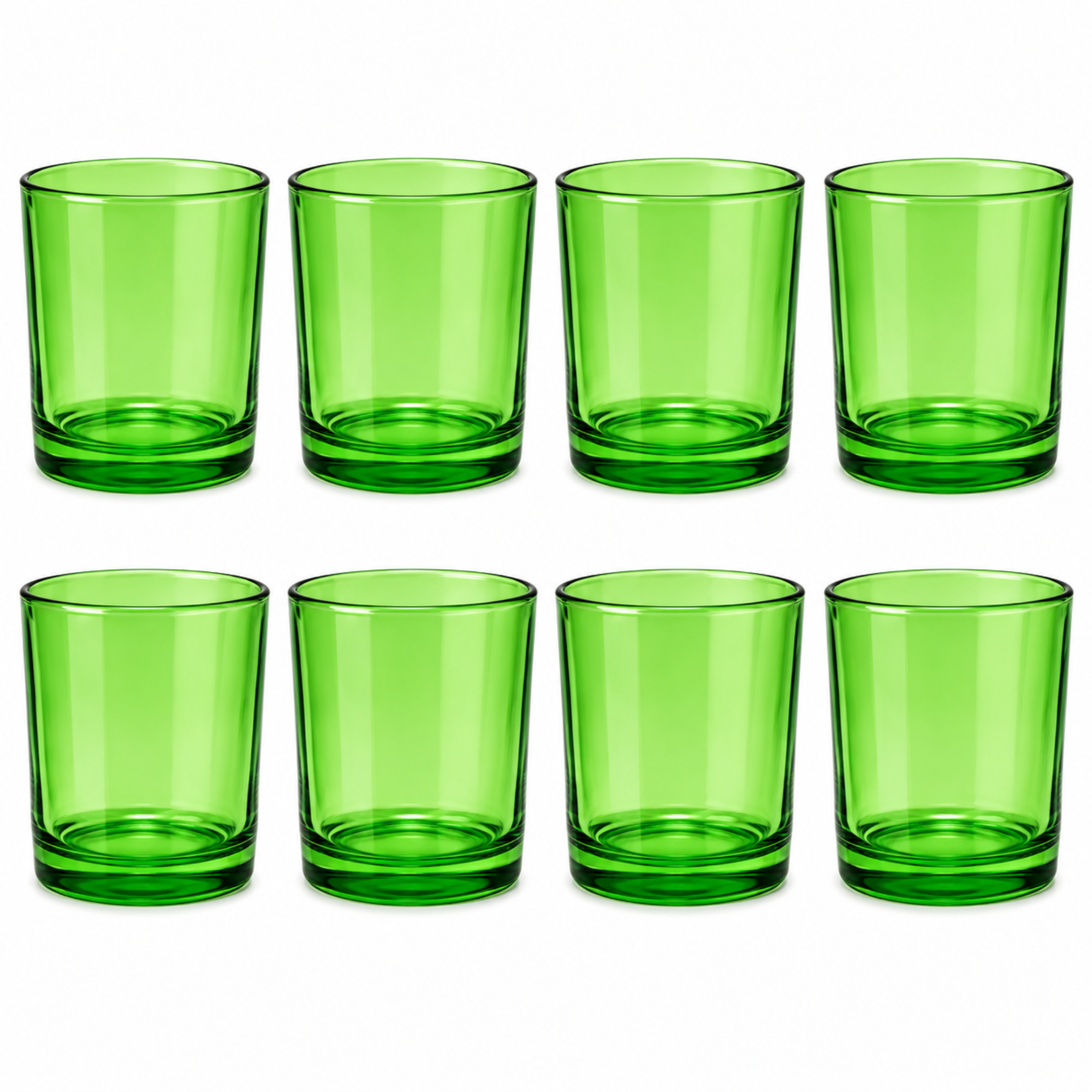 Green glass candle jar