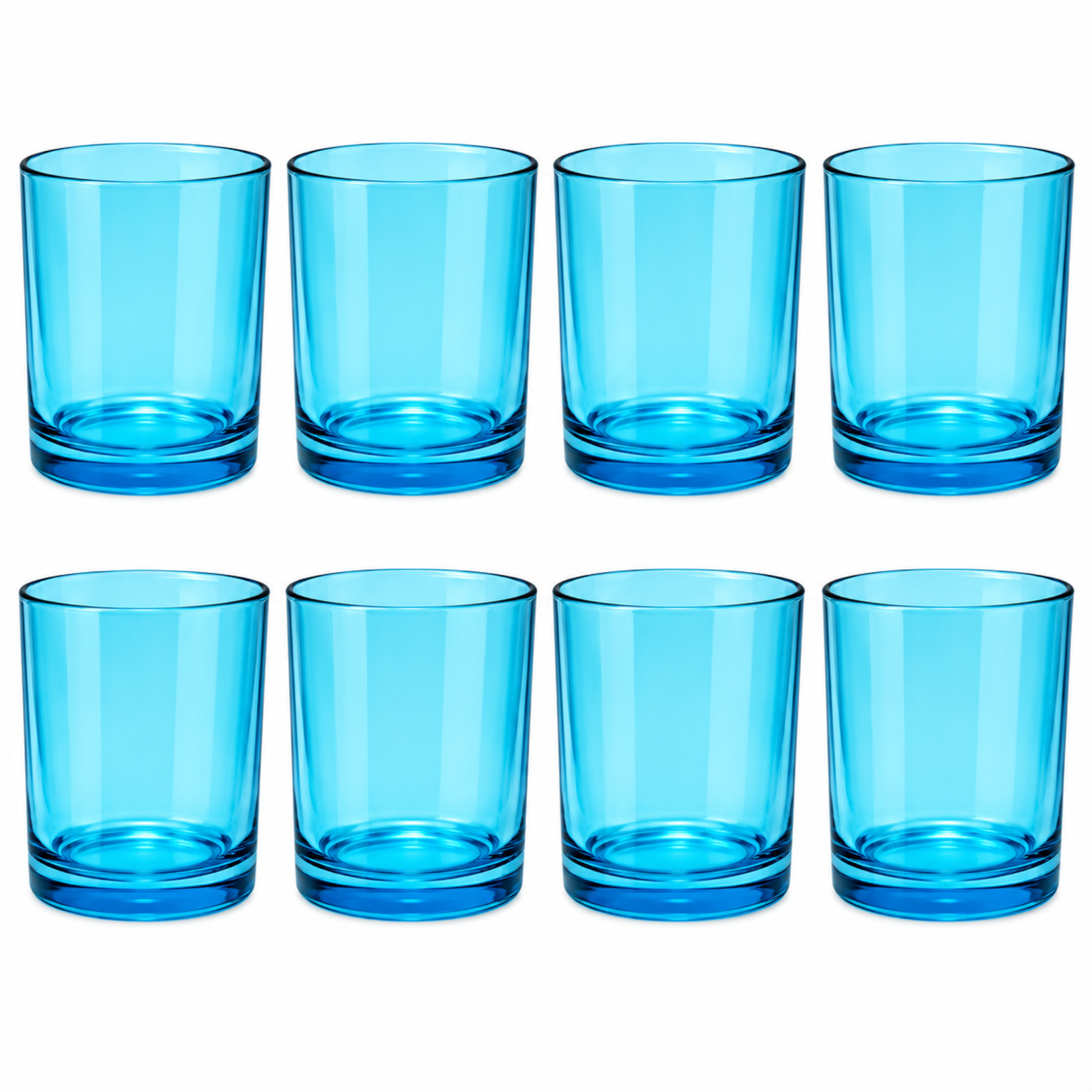 Blue glass candle jar