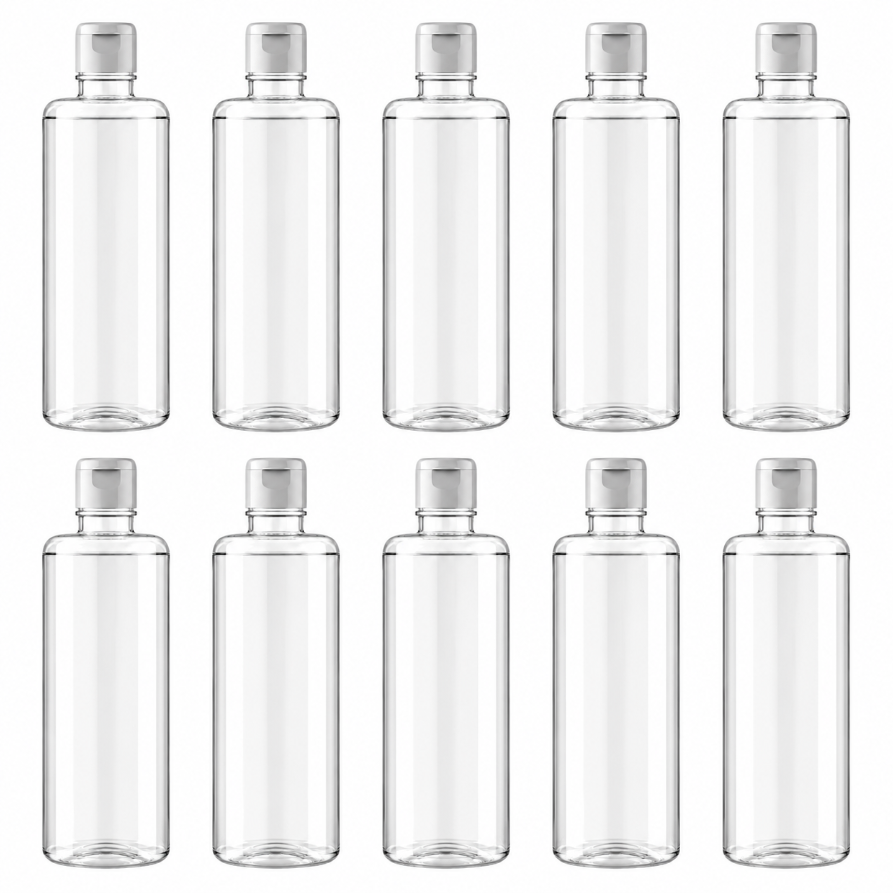 CLEAR PET BOTTLE WITH FLIPTOP CAP 500ML