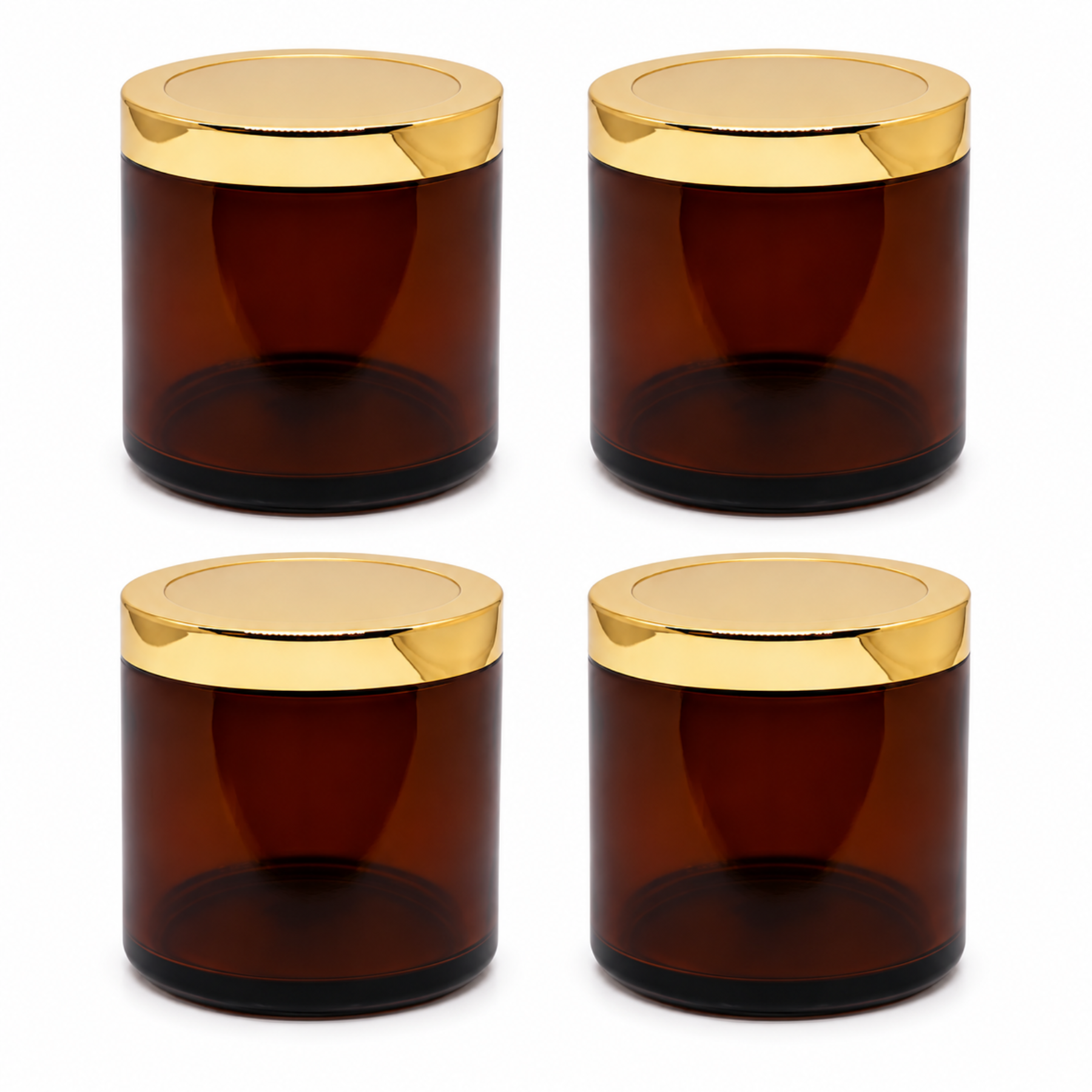MYOC Amber San Jars with Golden Cap Inner lid for Creams, Gel, Body Scrub Butter, DIY Cosmetic Use, Storage Jar- 100gm (Pack of 4)