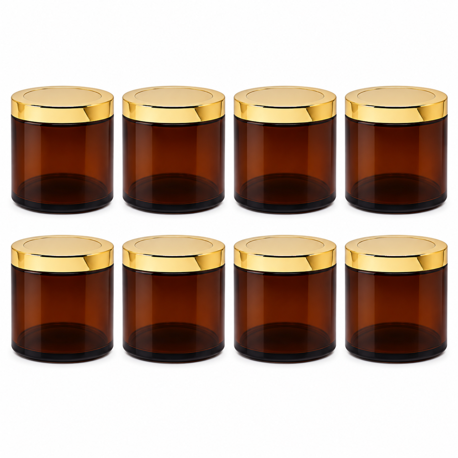 MYOC Amber San Jars with Golden Cap Inner lid for Creams, Gel, Body Scrub Butter, DIY Cosmetic Use, Storage Jar- 100gm (Pack of 4)
