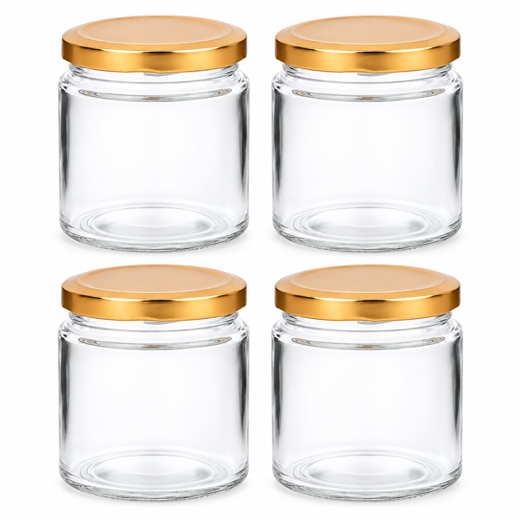 Glass jar with Golden lid