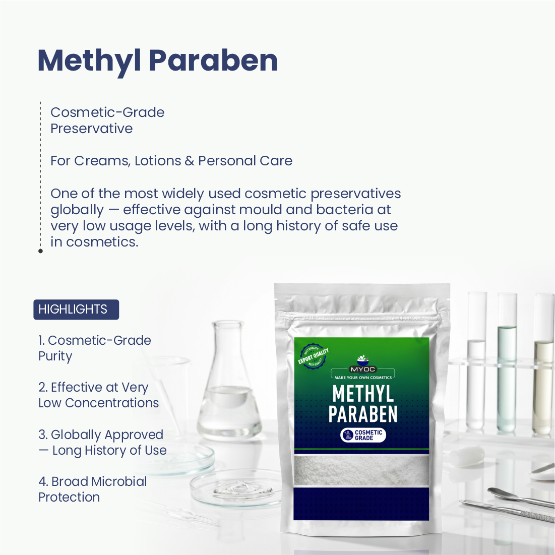 Myoc Methyl Paraben Cosmetic Grade