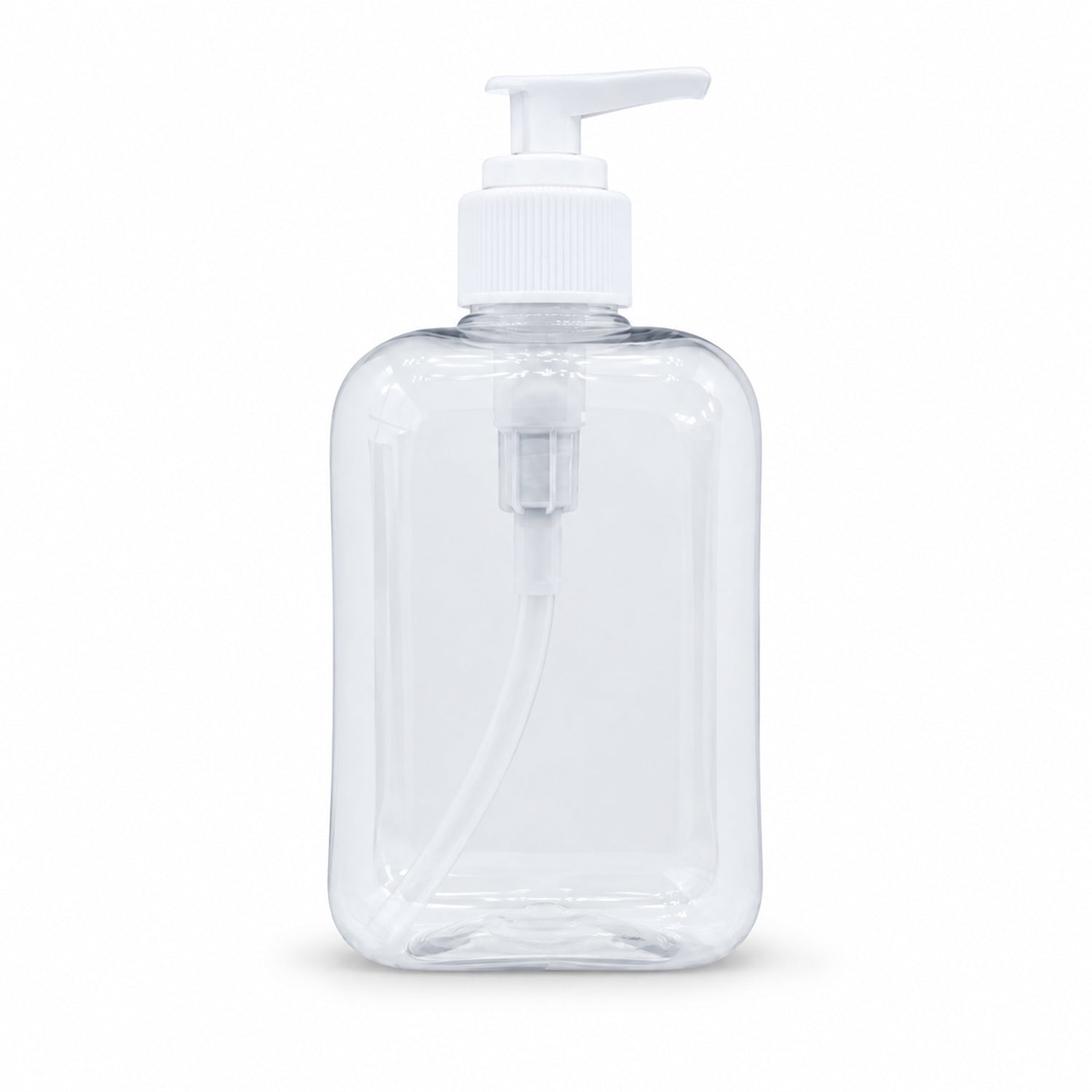 PET CLEAR SQUARE BOTTLE WITH PUMP 250ML