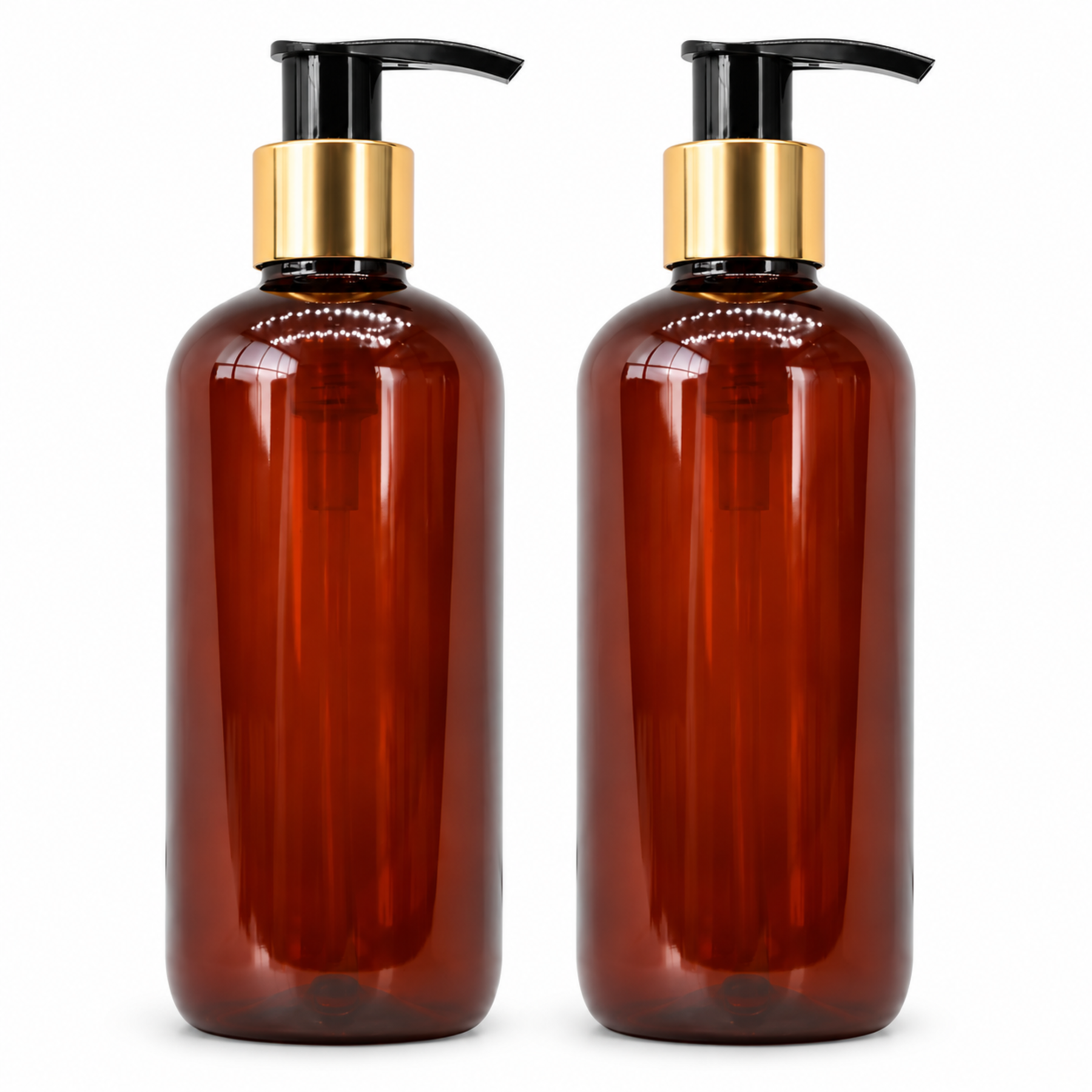 PET golden cap pump bottle 300ml