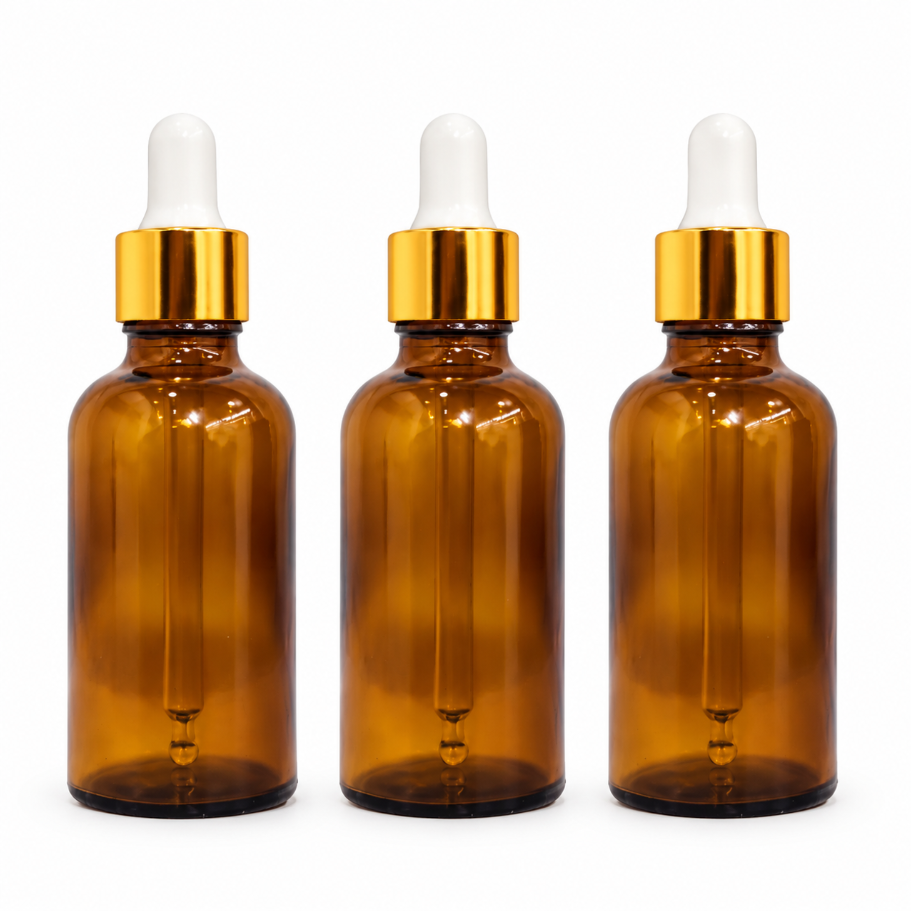 Shoprythm Glass Amber bottle with golden dropper & Funnel 18MM 100ML