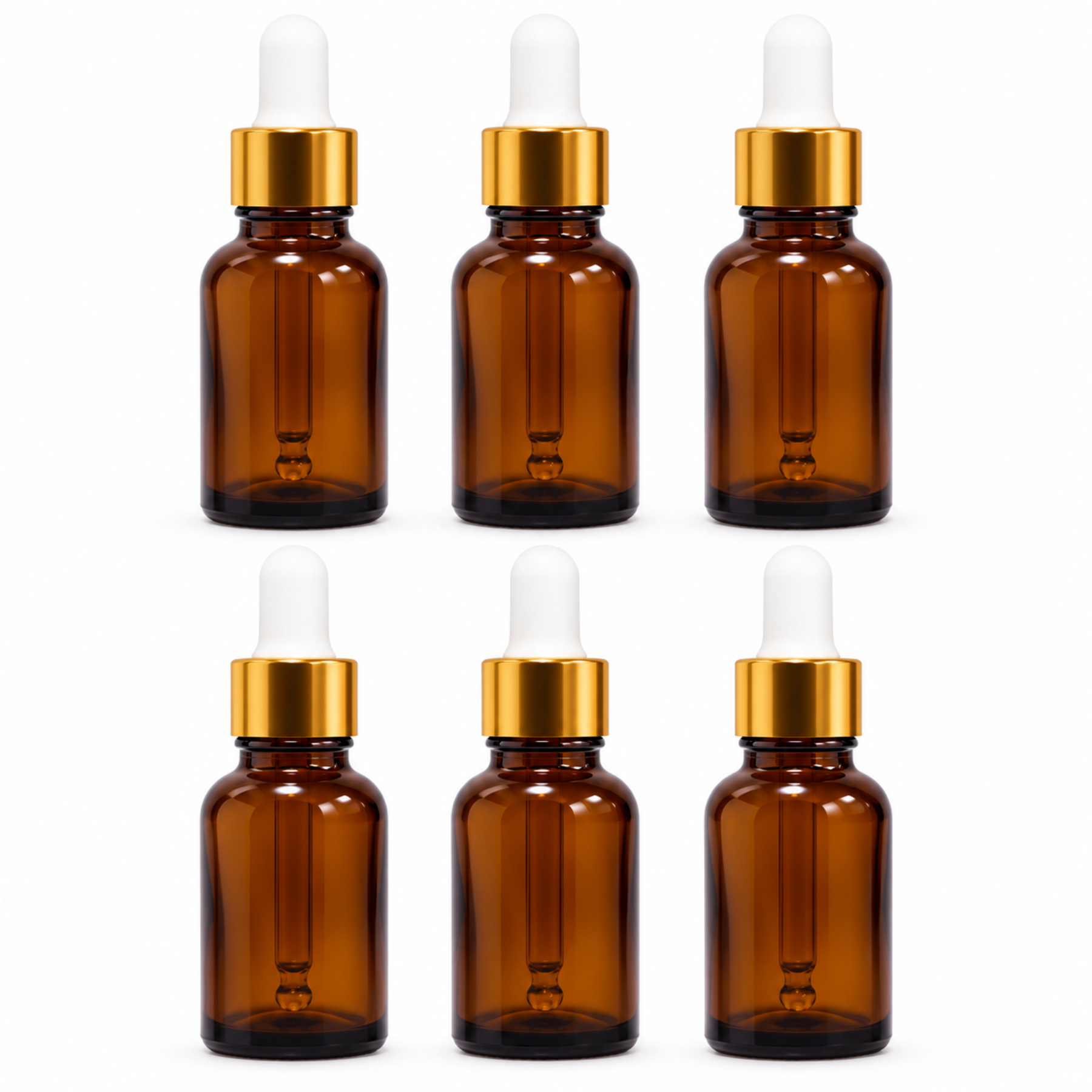 Shoprythm Glass Amber bottle with golden dropper & Funnel 18MM 15ML