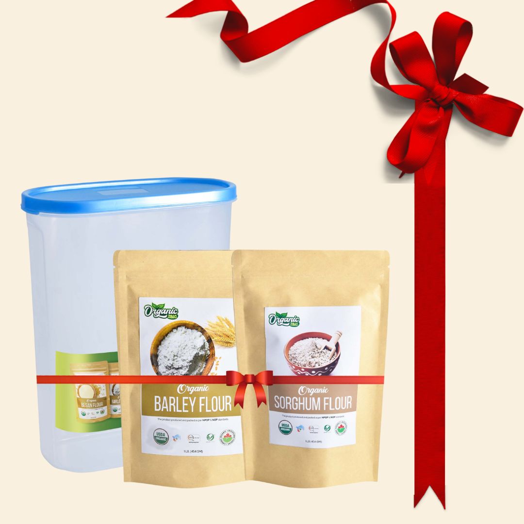 Organiczing Combo Kit Organiczing Combo Kit Organic Barley Flour & Sorghum Flour Gift Kit With Attractive Jar