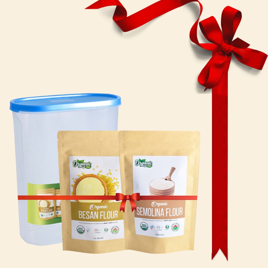 Organiczing Combo Kit Organiczing Combo Kit Organic Chana Besan & Semolina Flour Gift Combo With Attractive Jar