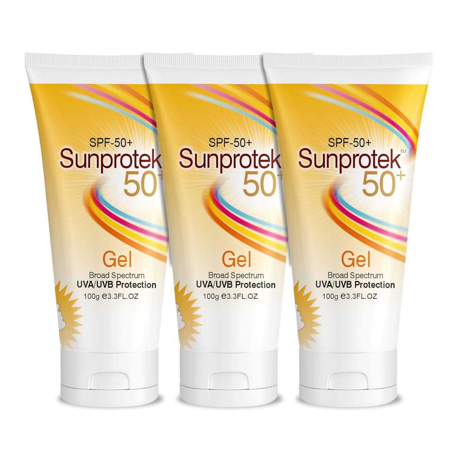 Salve Sun Care,Sunprotek,Sunscreen Gel Pack of 3 Sunprotek 30+ Gel Uva/Uvb Protection 100g