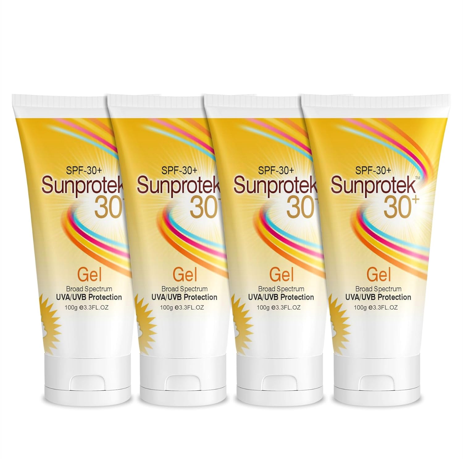 Salve Sun Care,Sunprotek,Sunscreen Gel Pack of 4 Sunprotek 30+ Gel Uva/Uvb Protection 100g