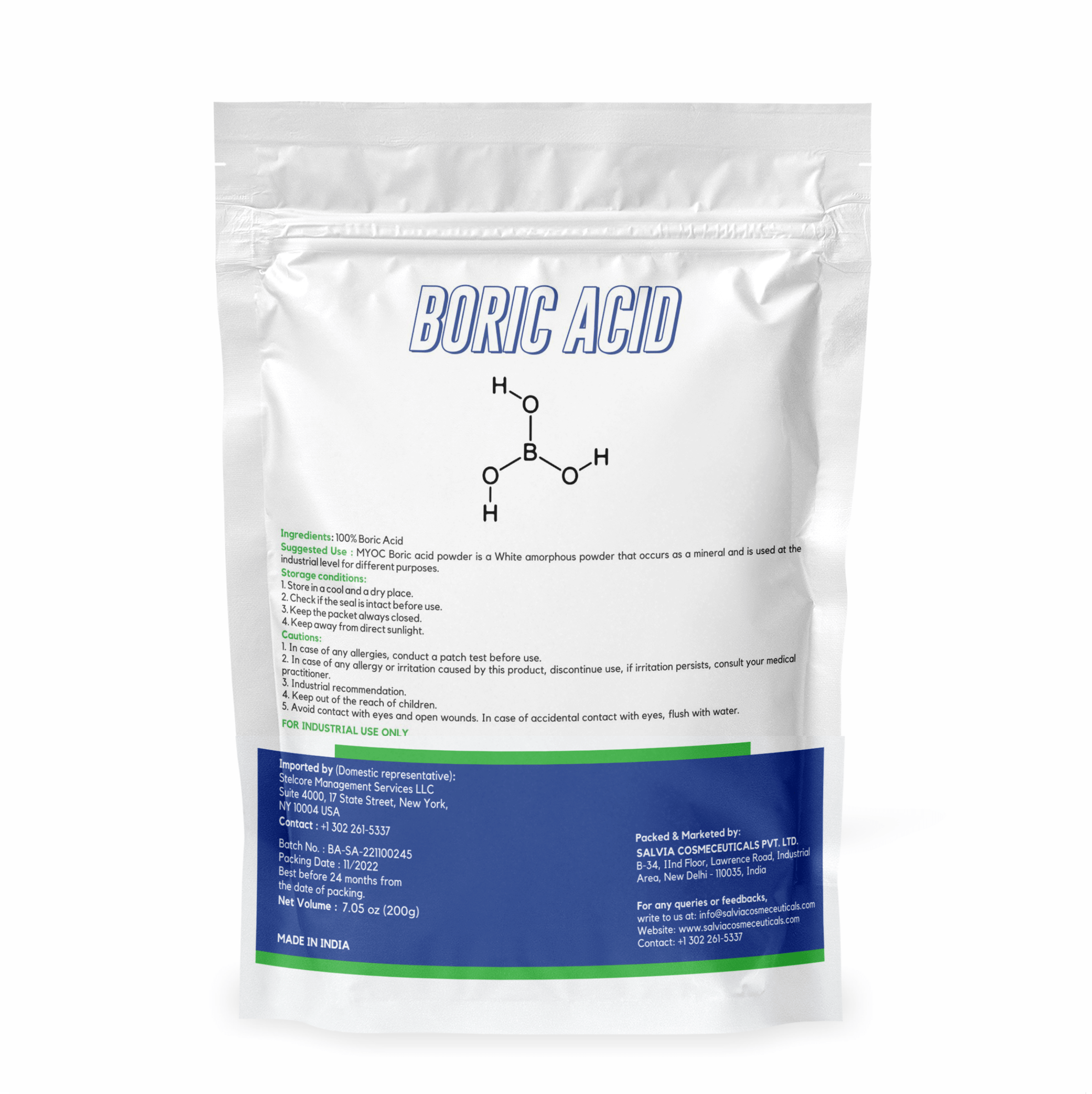 Salvia Cosmetic Raw Material Boric Powder