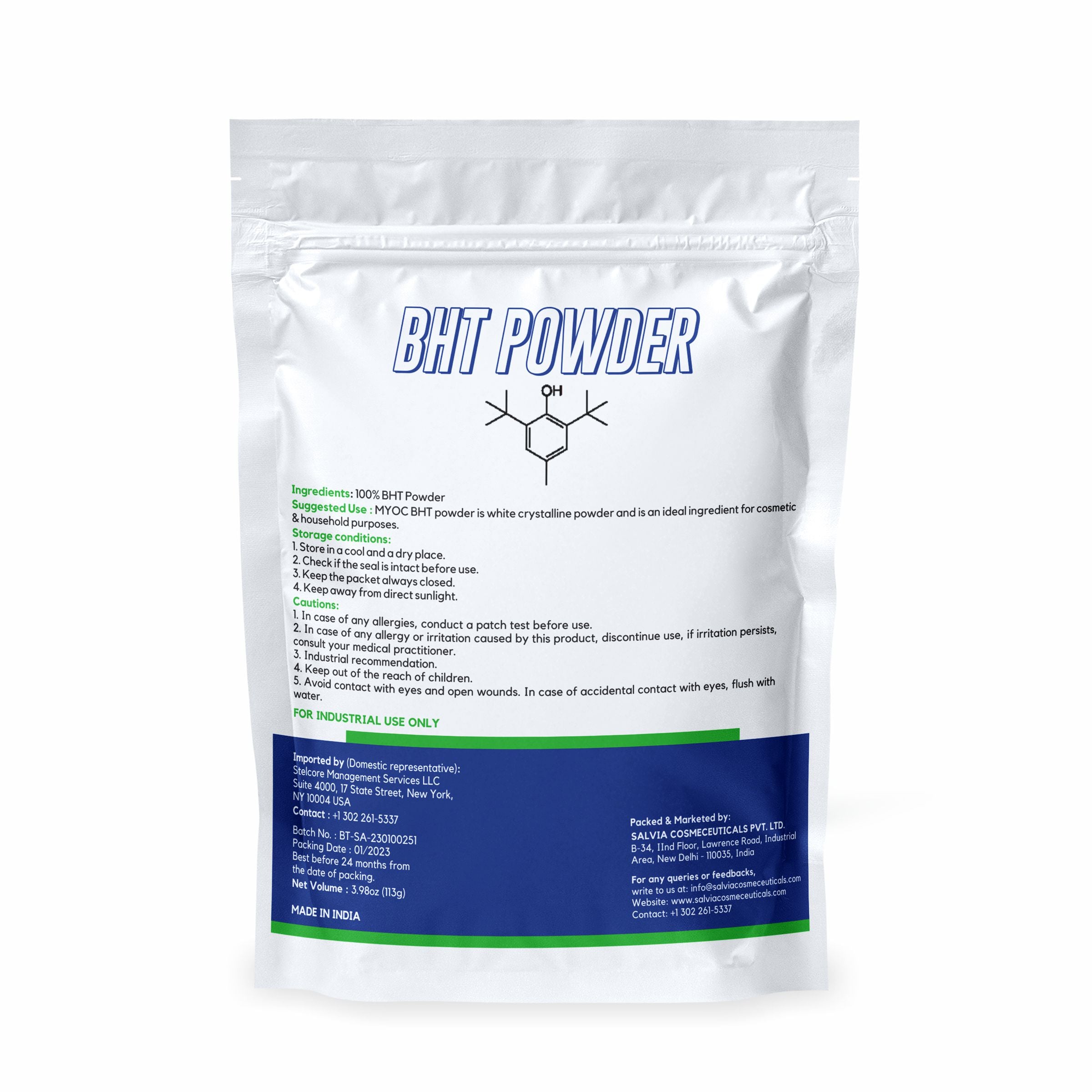 Salvia Cosmetic Raw Material,Emollients 113g BHT Powder