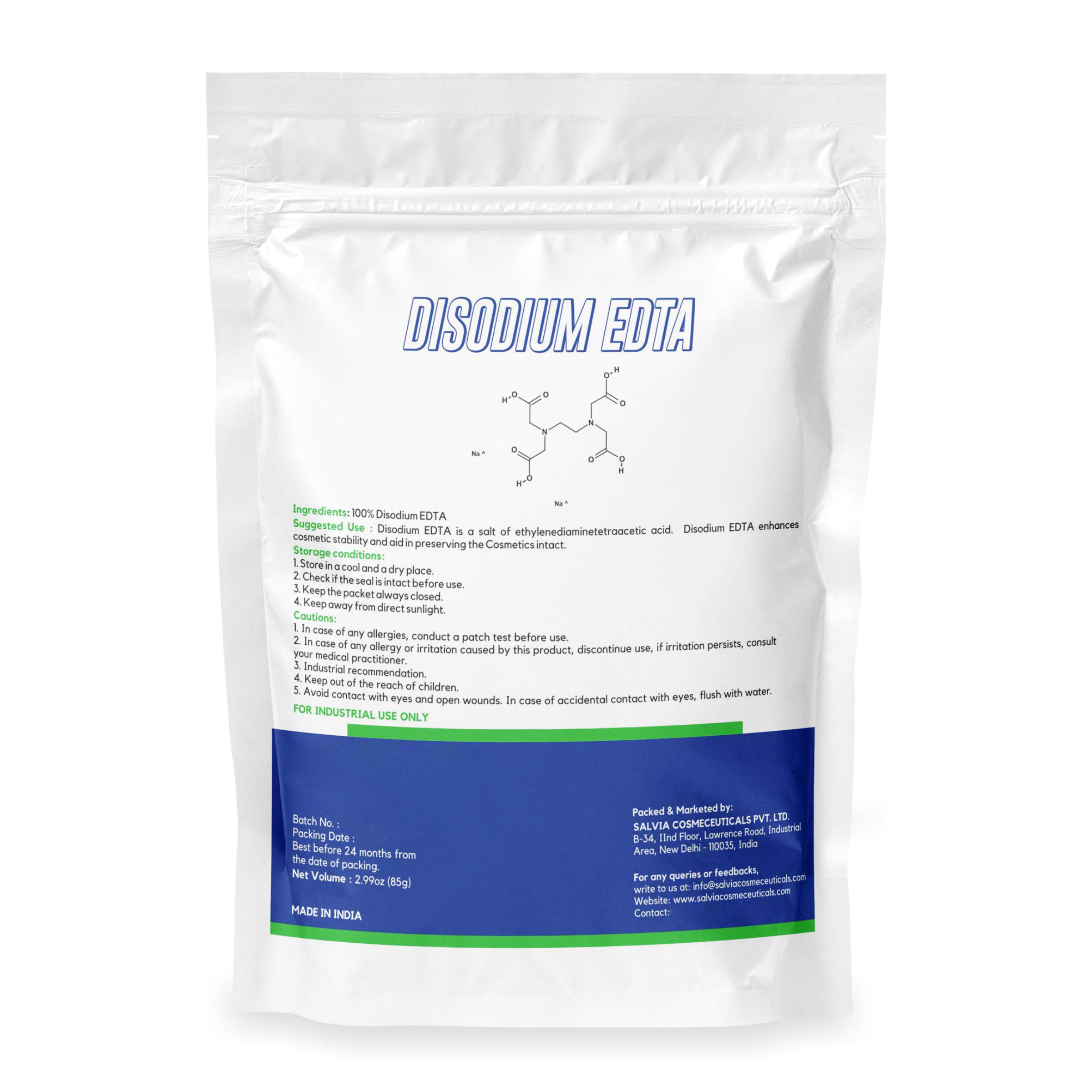 Salvia Cosmetic Raw Material List,Preservatives & Stabilizers 85g Disodium EDTA Cosmetic Grade