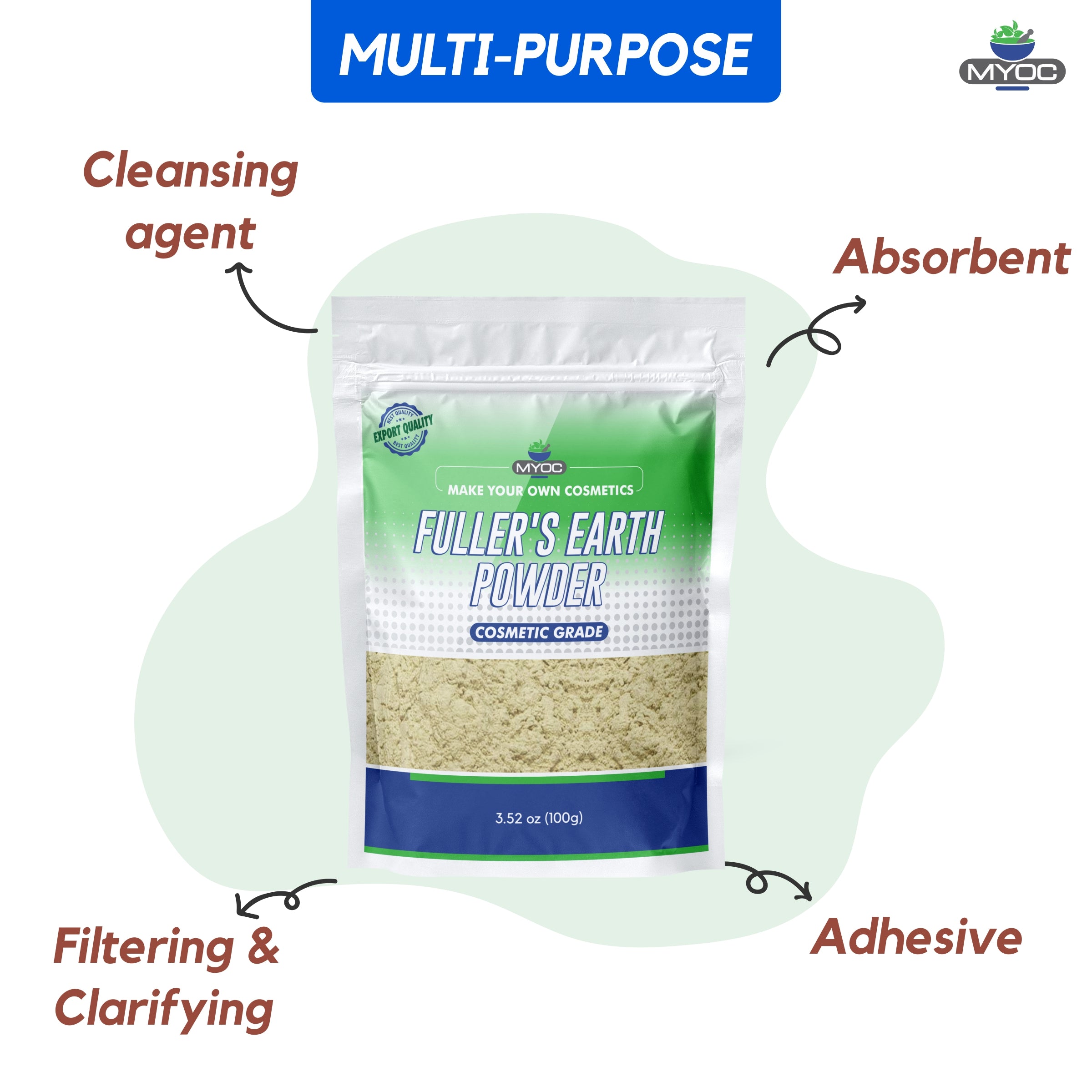Salvia Cosmetic Raw Material List,Preservatives & Stabilizers Myoc Fuller's Earth Powder