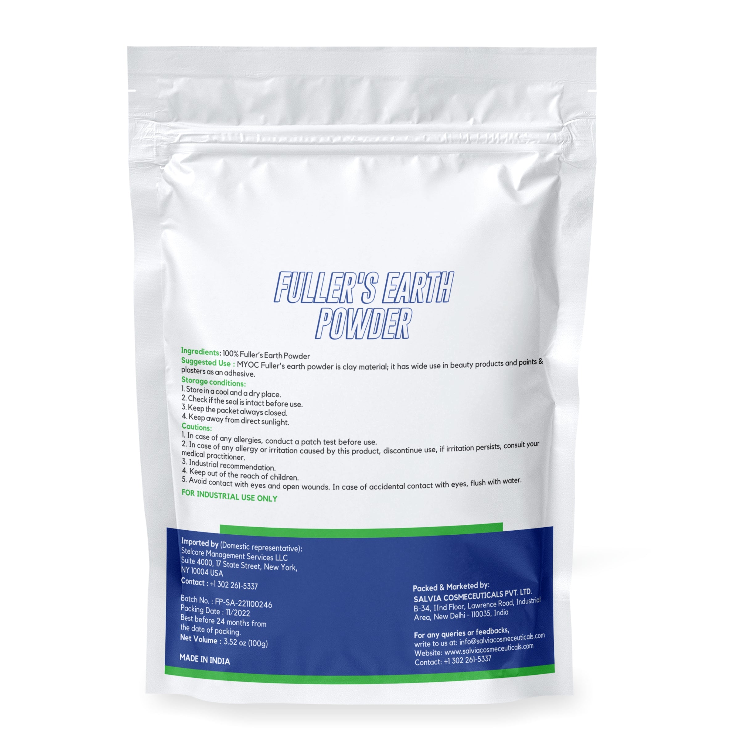 Salvia Cosmetic Raw Material List,Preservatives & Stabilizers Myoc Fuller's Earth Powder