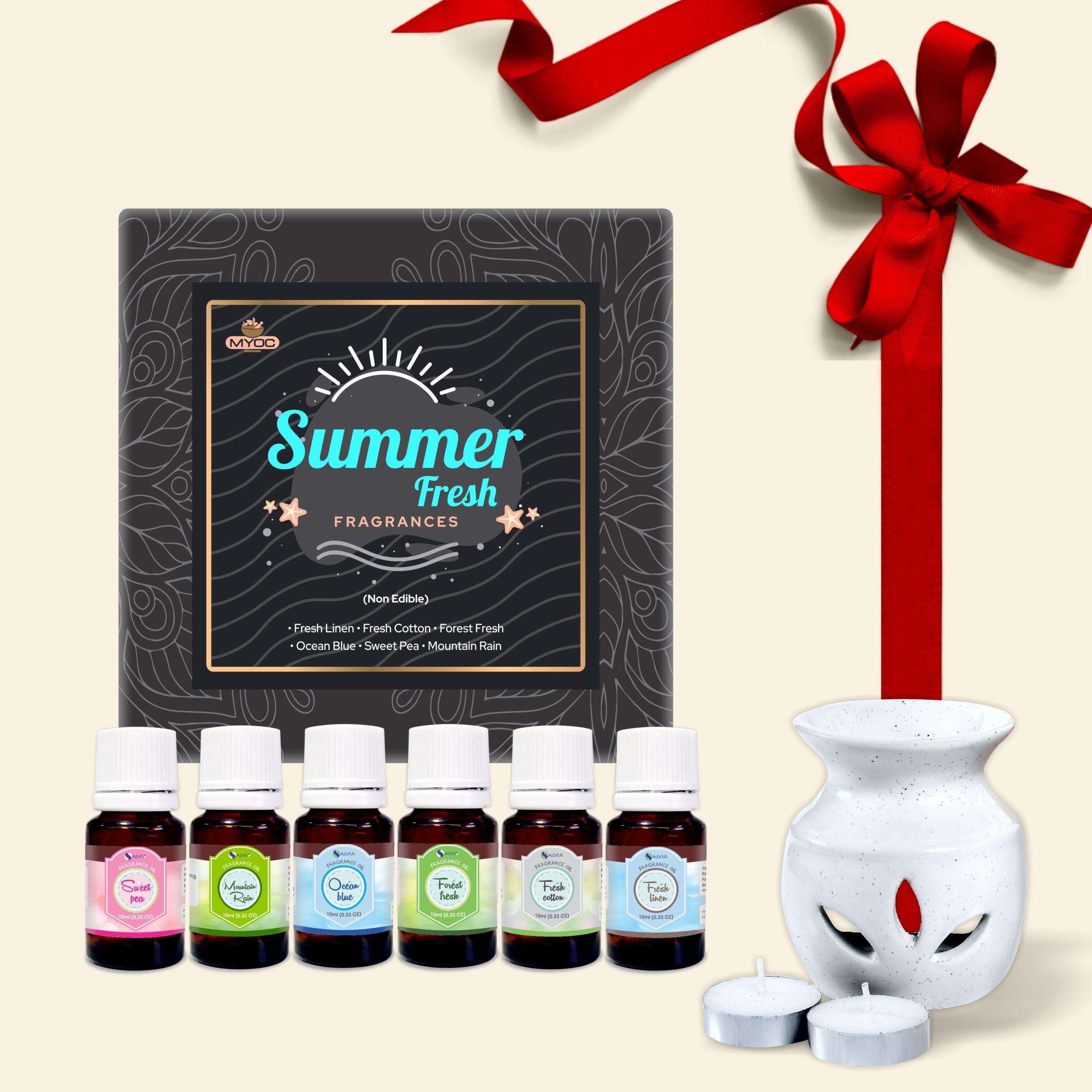 Salvia Gifts,Fragrances Oil Set,Aromatherapy Combo Summer Fresh Diffuser Gift Combo Kit