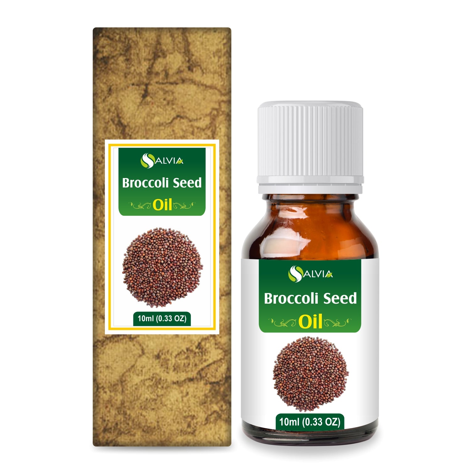 Salvia Natural Carrier Oils 10ml Broccoli Seed Oil (Brassica-Oleracea) Pure Natural Carrier Oil For Skin & hair