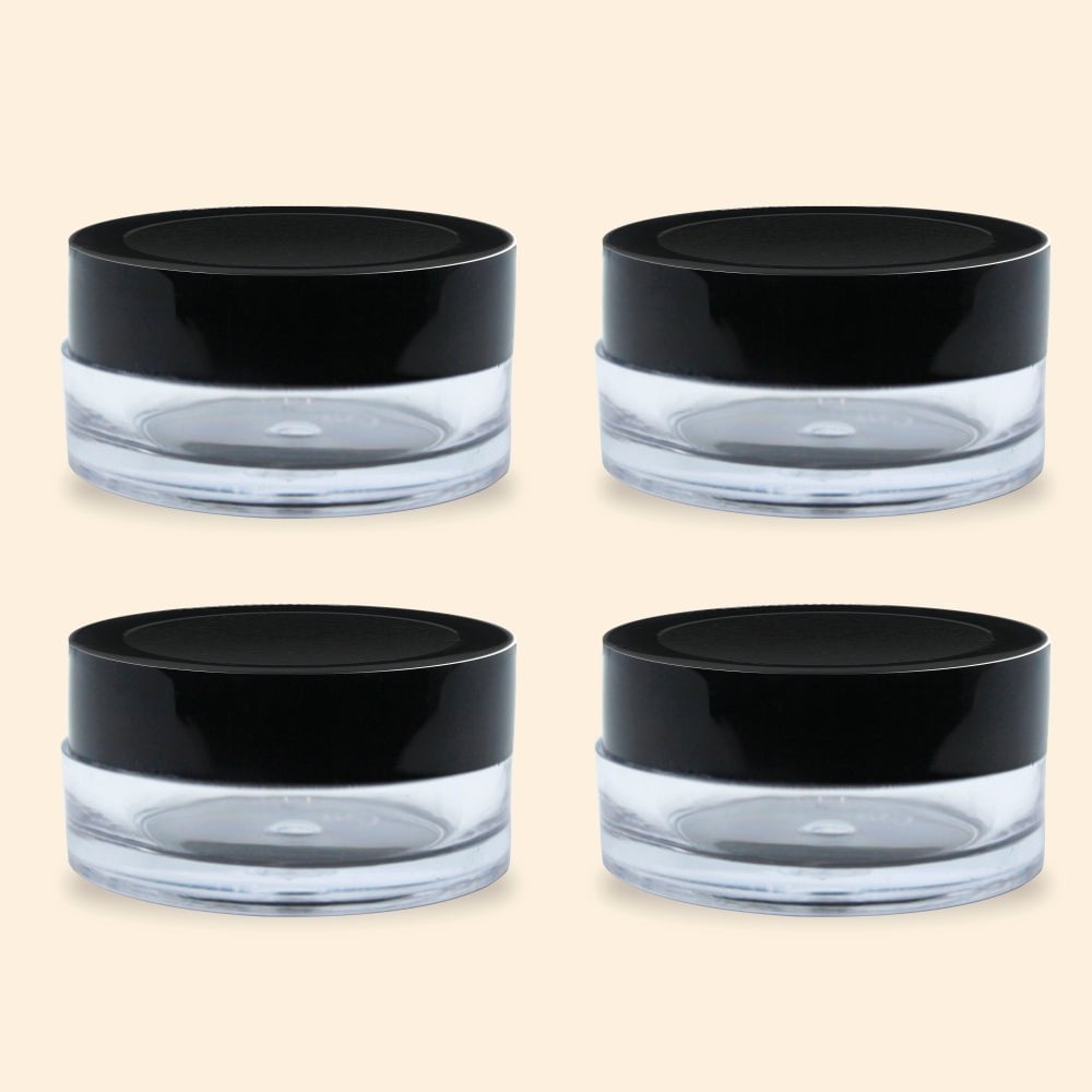 Shoprythm Cosmetic Jar Empty Transparent Acrylic San Jars with Black Cap