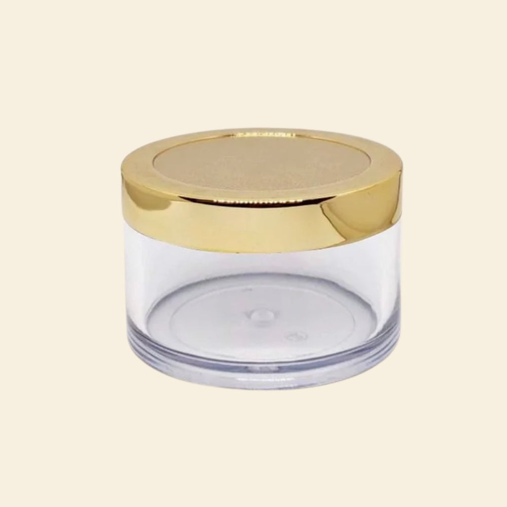 Shoprythm Cosmetic Jar Empty Transparent San Jars with Golden Cap 15g