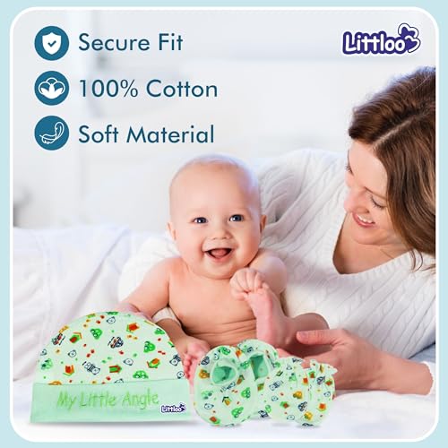 Shoprythm Littloo Baby Cap, Mittens, and Booties Set