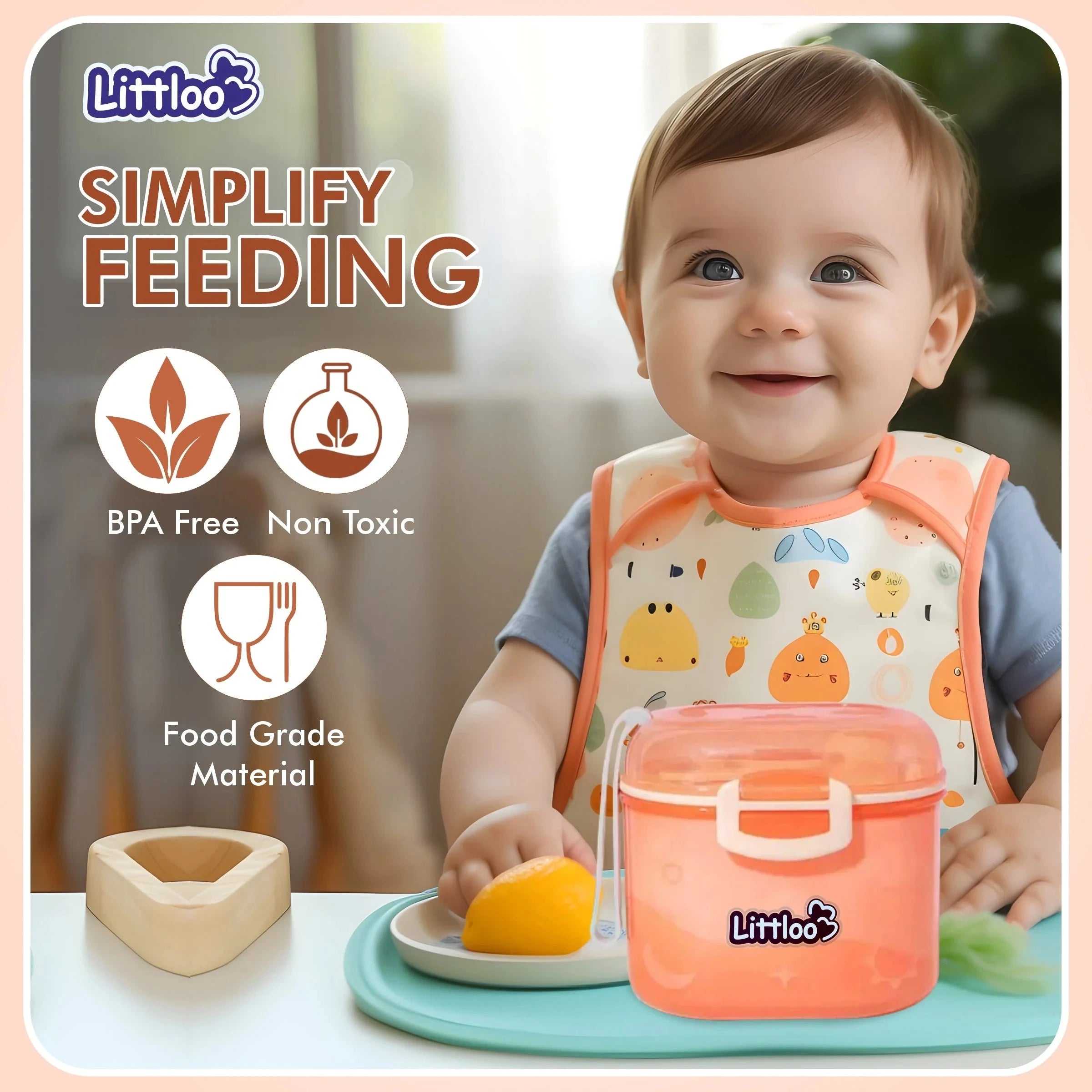 Shoprythm Littloo Baby Formula Box with Spoon and Fork