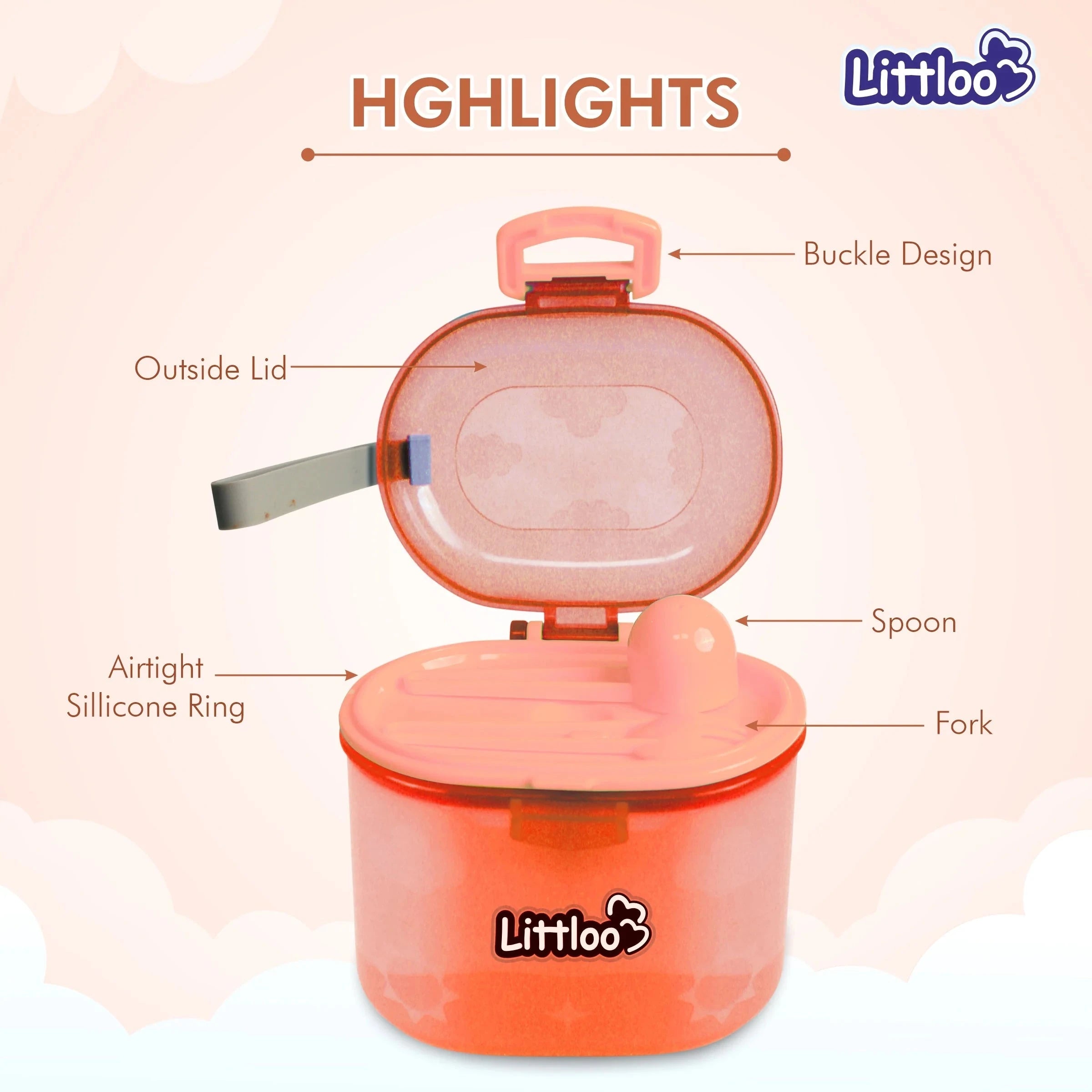 Shoprythm Littloo Baby Formula Box with Spoon and Fork