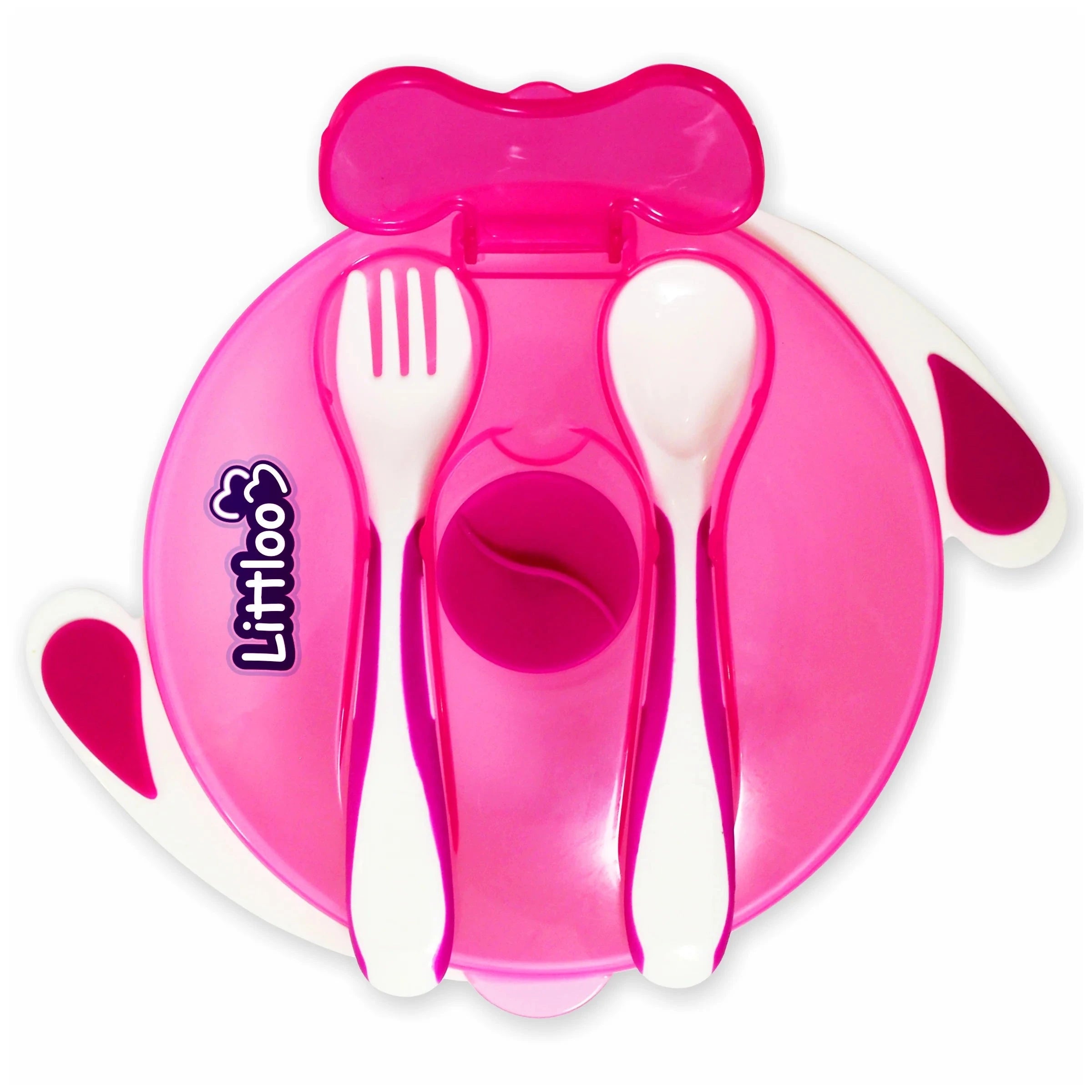 Shoprythm Littloo Feeding Bowl with Fork & Spoon Pink