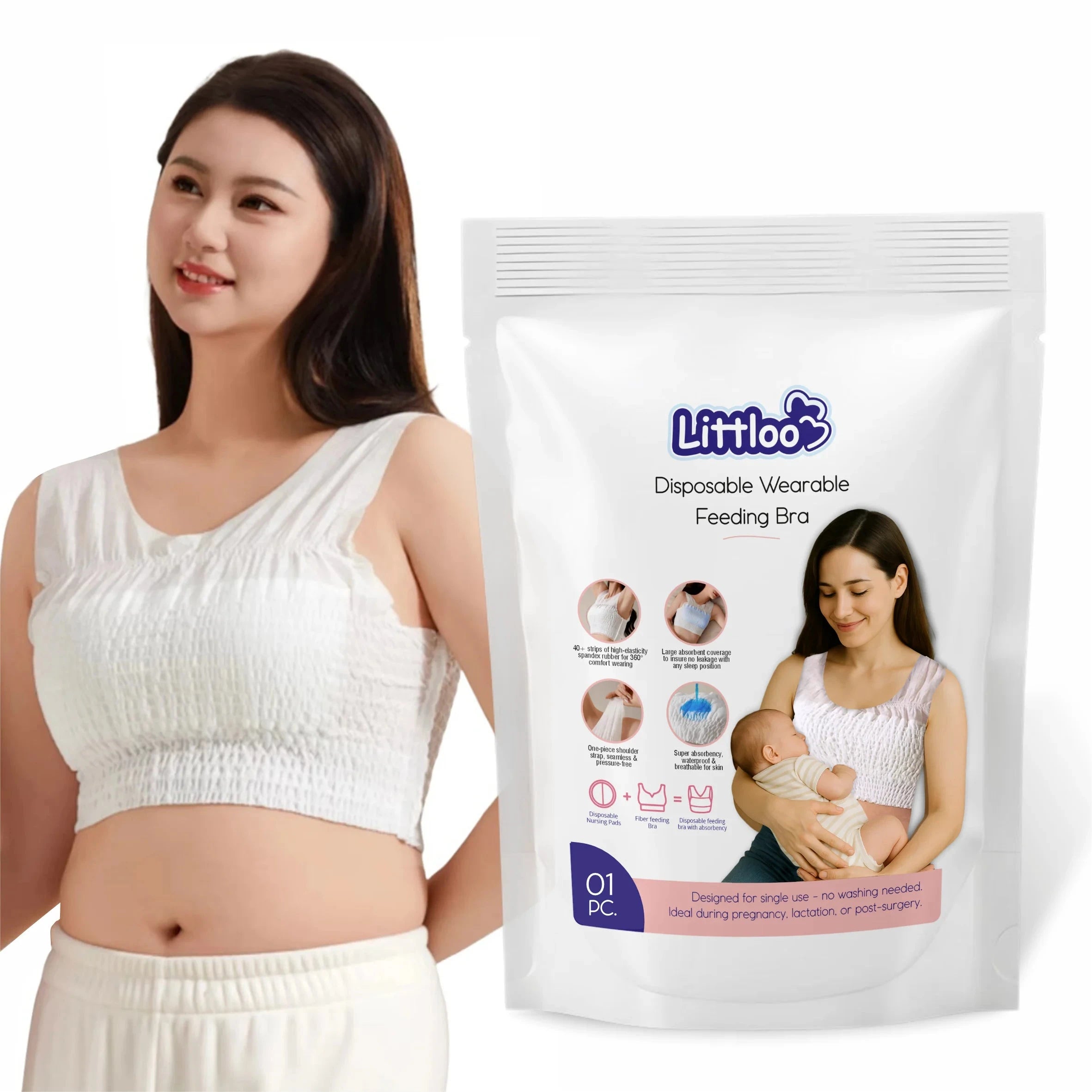 Shoprythm Littloo Pack of 1 Littloo Disposable Wearable Feeding Bra