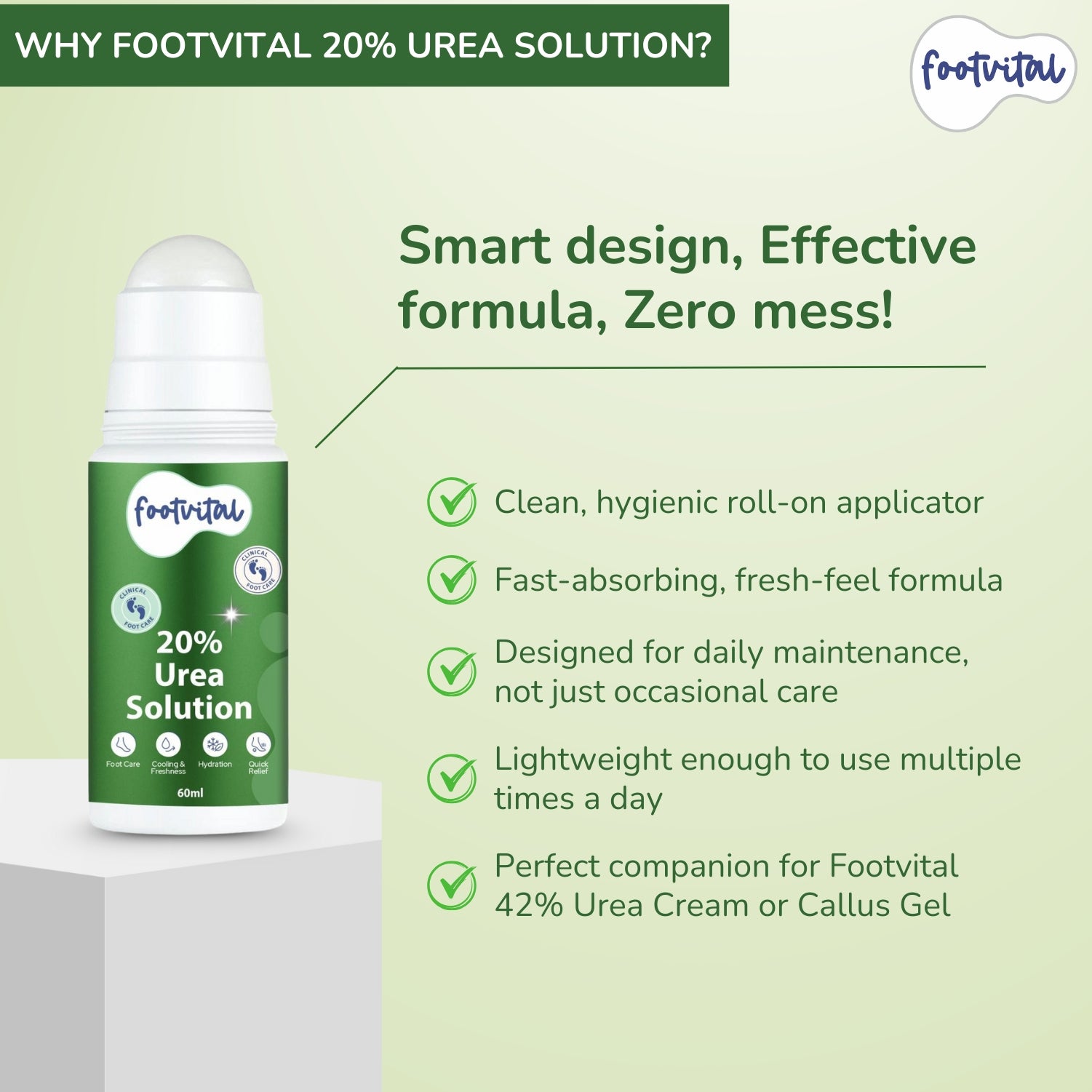 Shoprythm New Arrival,footvital Roll on 20% urea solution