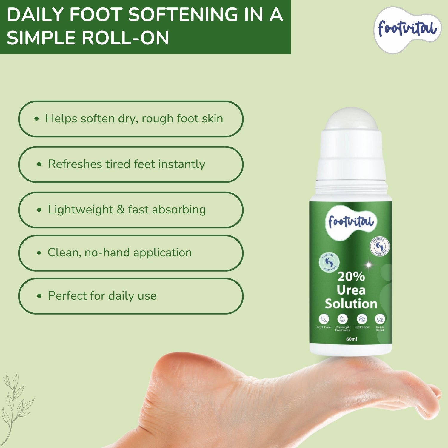 Shoprythm New Arrival,footvital Roll on 20% urea solution