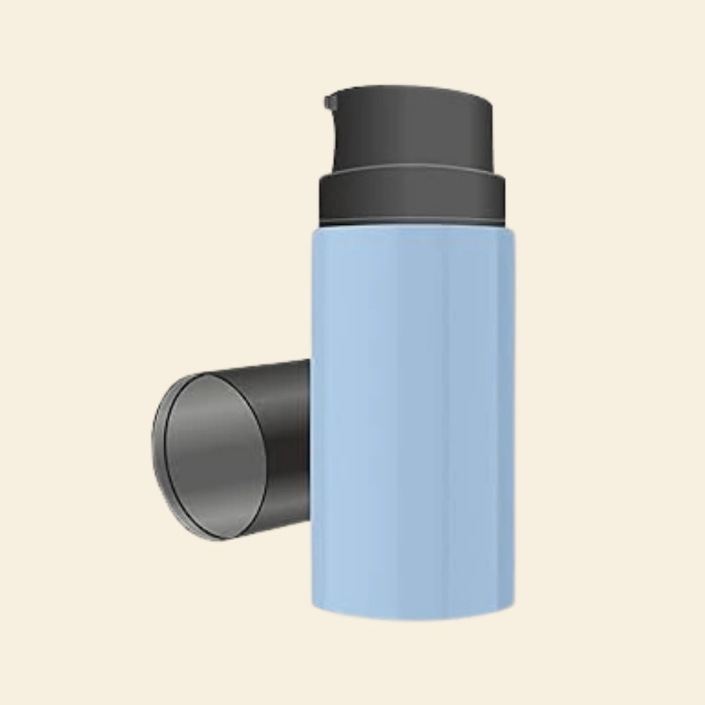 Shoprythm Packaging Blue Airless Bottle with Black Cap – 15ml