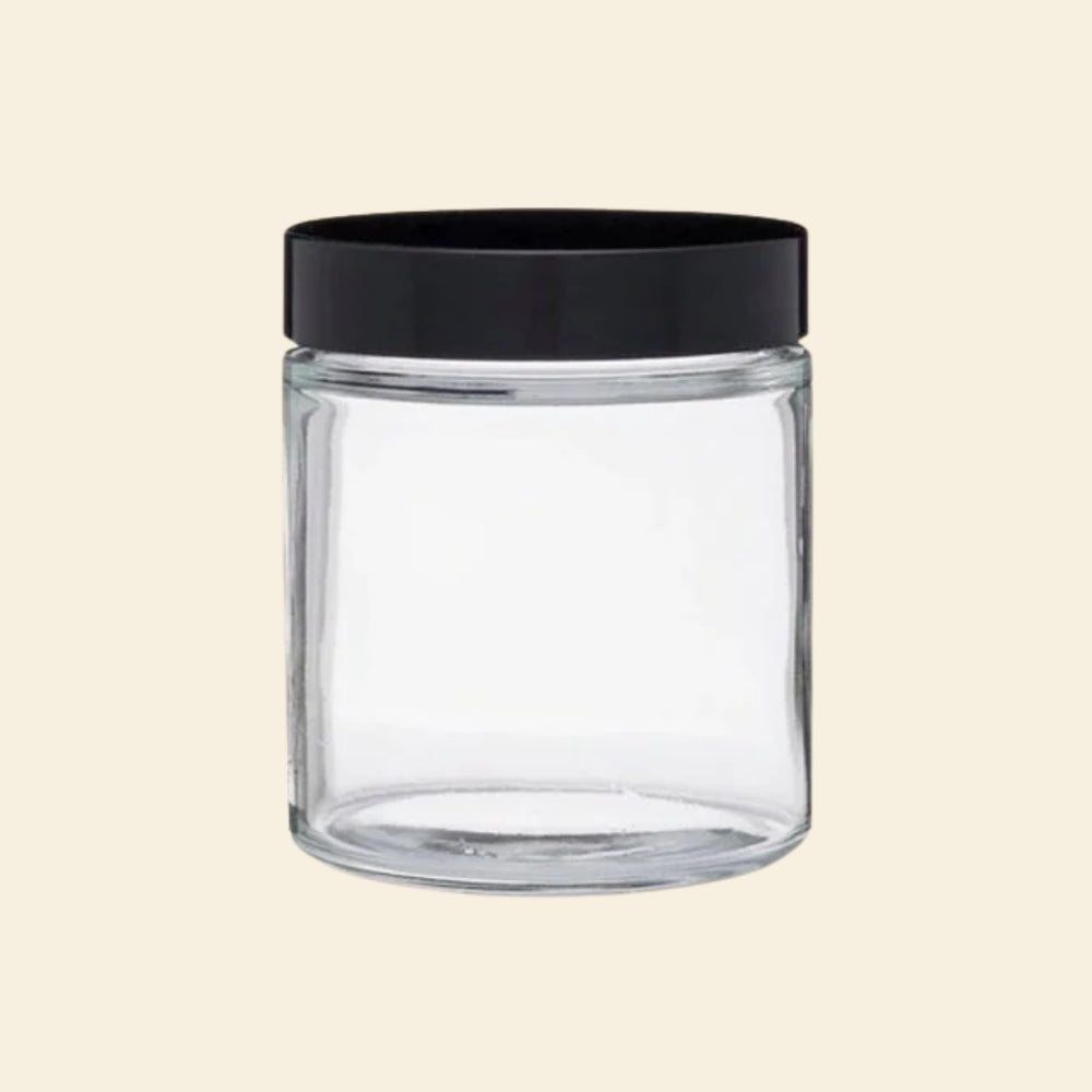 Shoprythm Packaging,Cosmetic Jar Glass jar with black cap