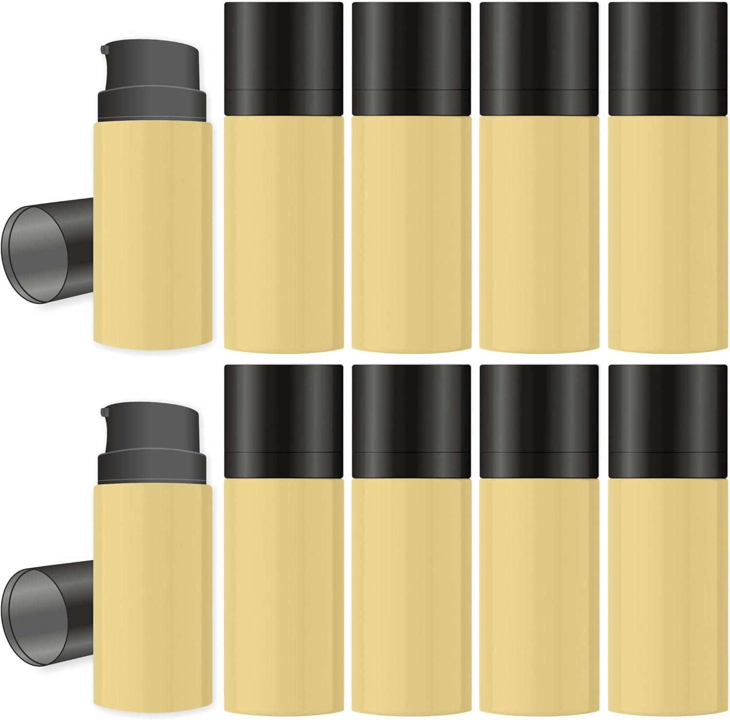 Shoprythm Packaging Pack of 10 Orange Airless Travel Bottle 15ml