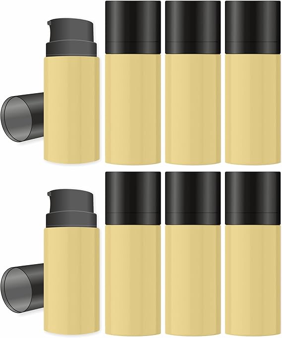 Shoprythm Packaging Pack of 8 Orange Airless Travel Bottle 15ml