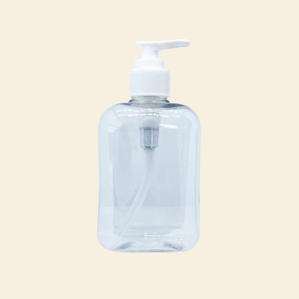 Shoprythm PET CLEAR SQUARE BOTTLE WITH PUMP 250ML