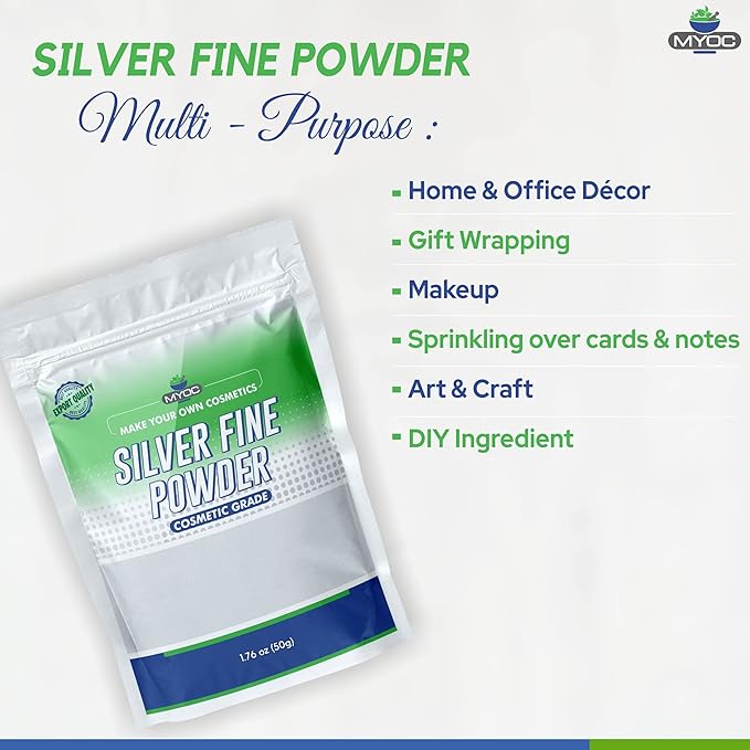 shoprythmindia Cosmetic Raw Material,Cosmetic Raw Materials 50g Silver Fine Powder