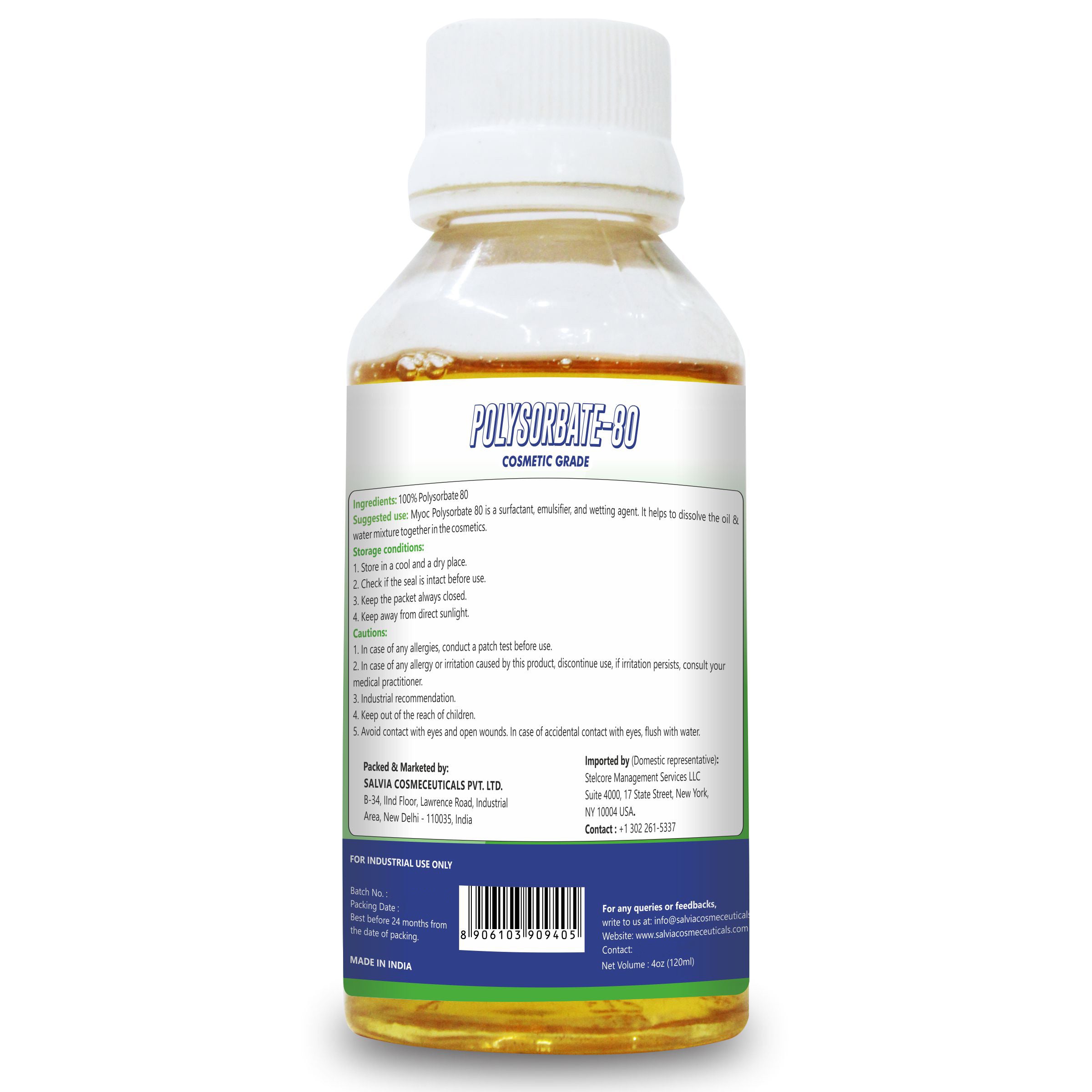shoprythmindia Cosmetic Raw Material,Emulsifiers 120ml Polysorbate 80