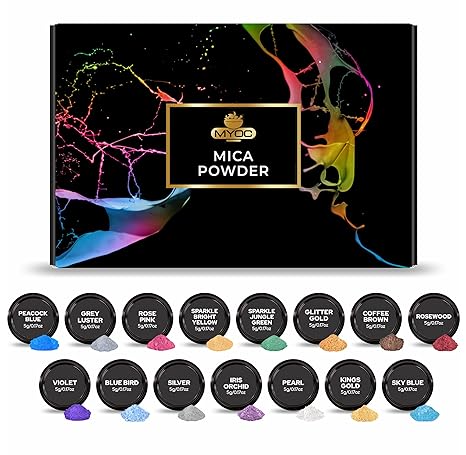 shoprythmindia Cosmetic Raw Material Mica Powder â€“ Set of 15 (5 g )