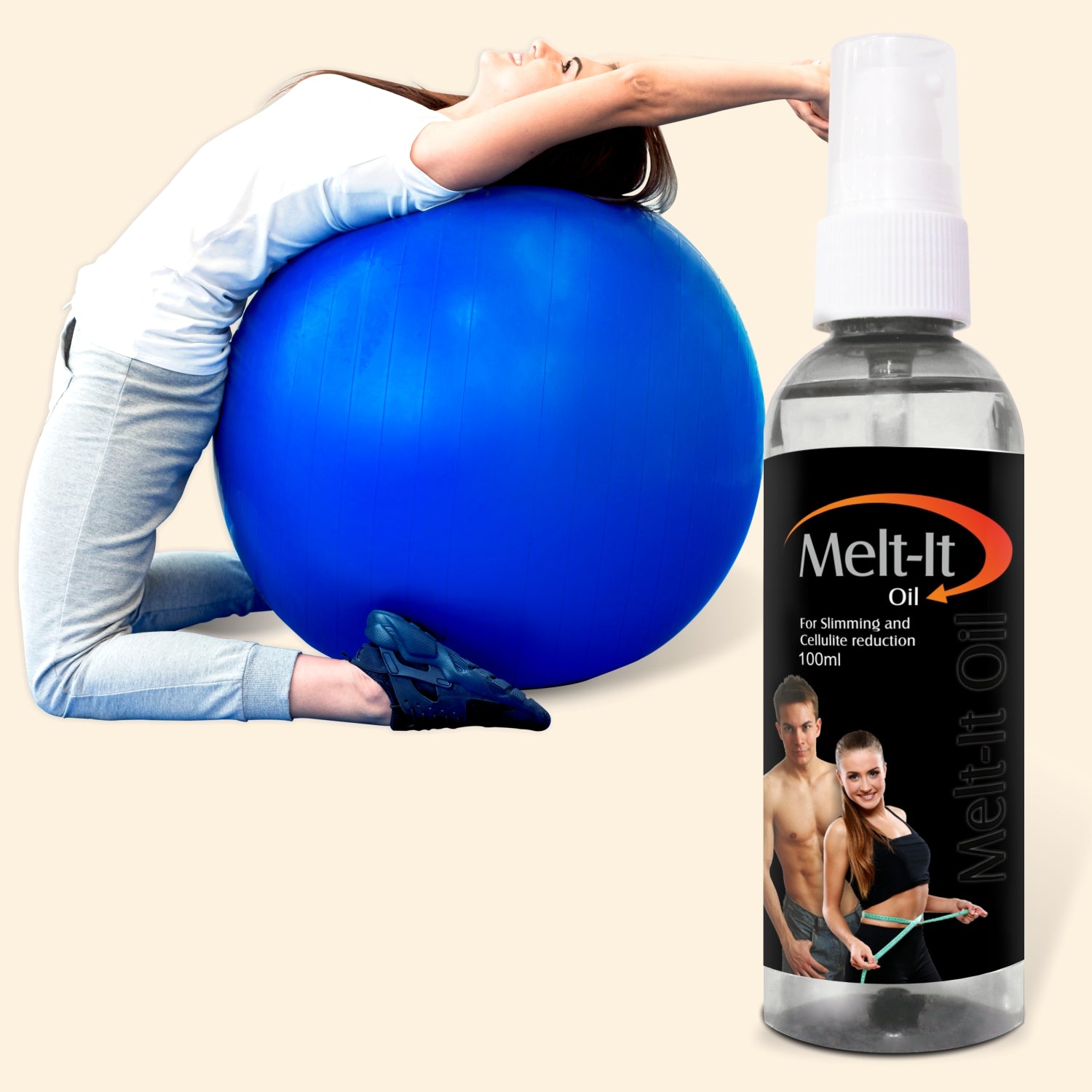 shoprythmindia Meltit Combo Gym ball and Melt It Oil
